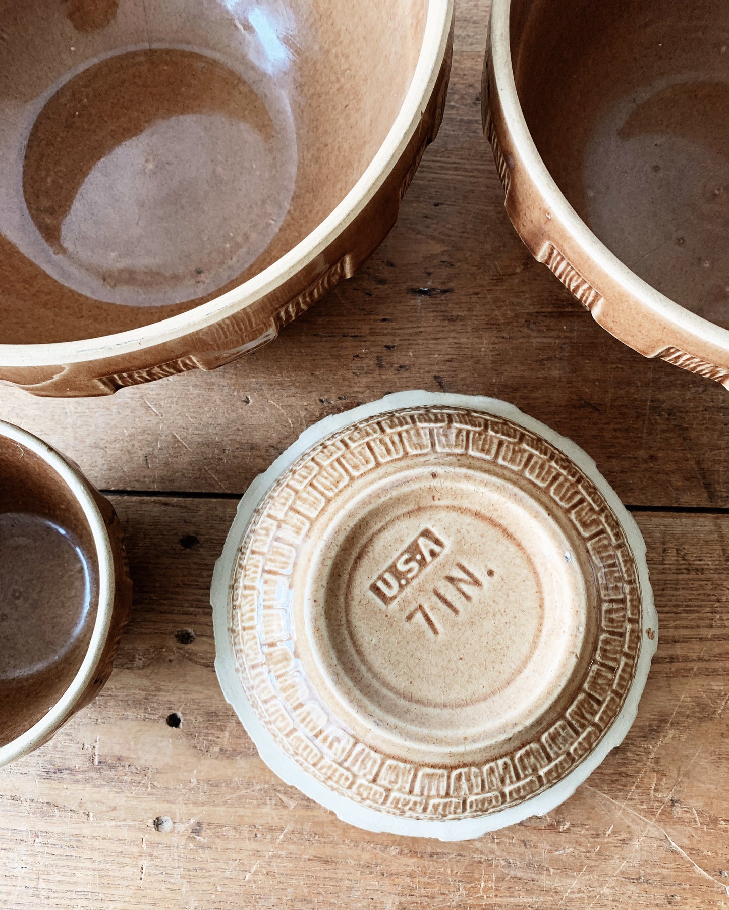 Vintage USA Ware Nesting Stoneware Bowls