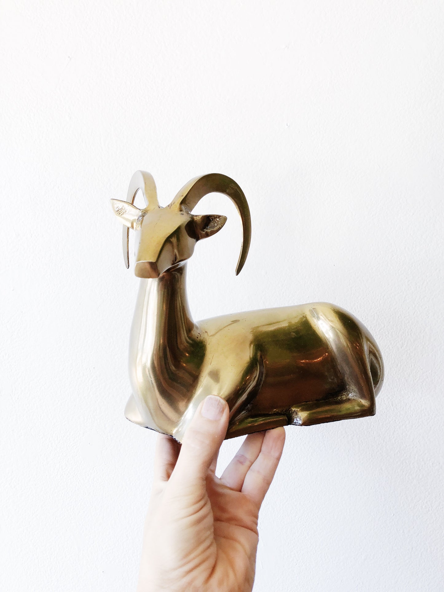 Vintage Mid Century Brass Ram