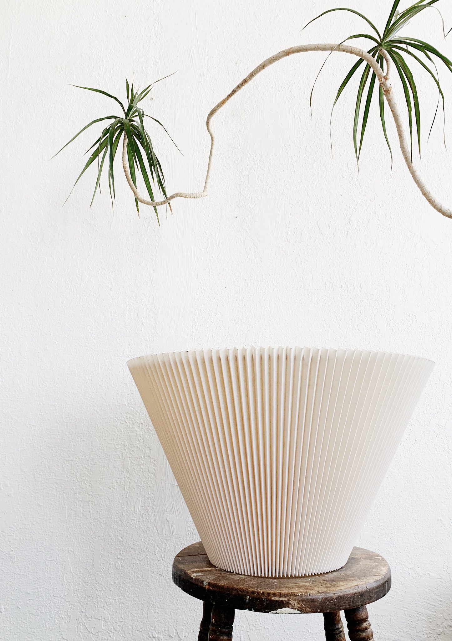 Large Vintage Pleated Lamp Shade