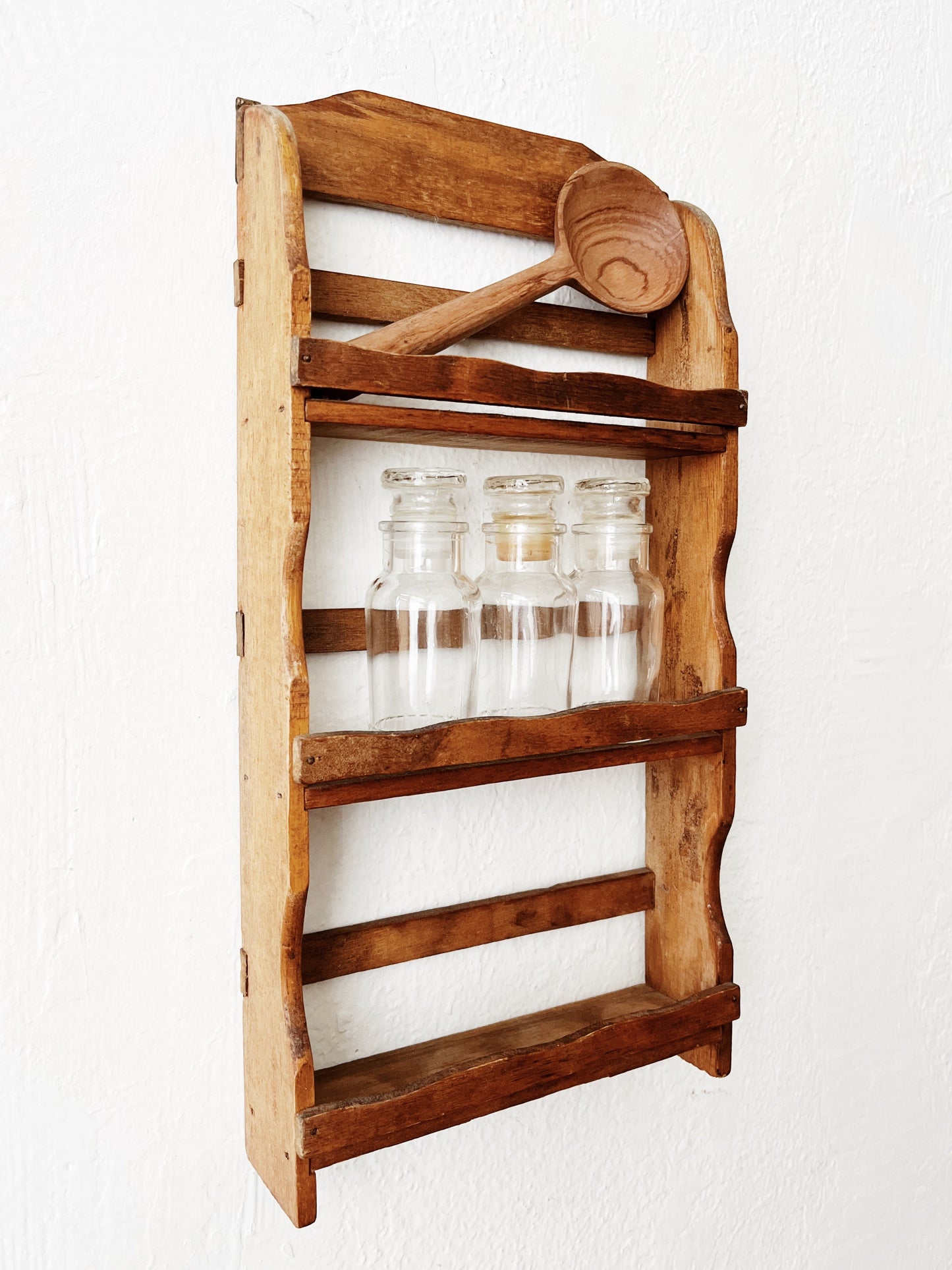 Vintage Wooden Apothecary Rack and Jars