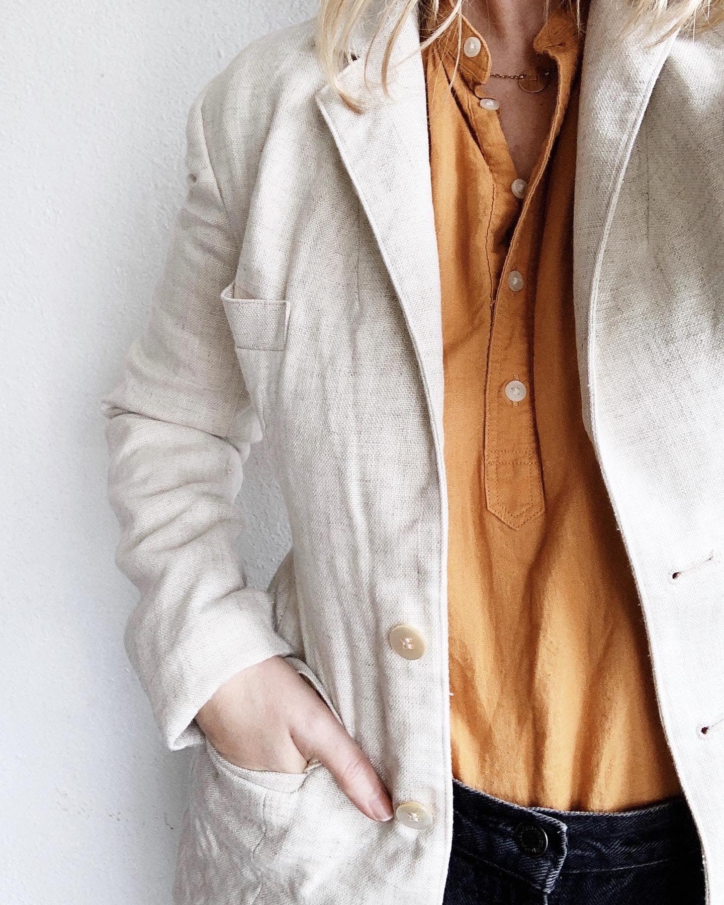 Vintage Evan Picone Lined Linen Blazer