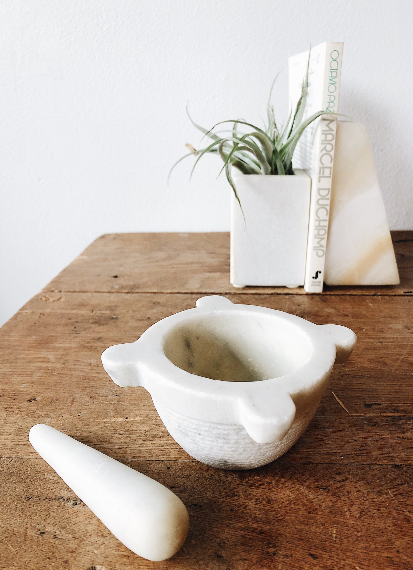Vintage Marble Crucible Mortar and Pestle