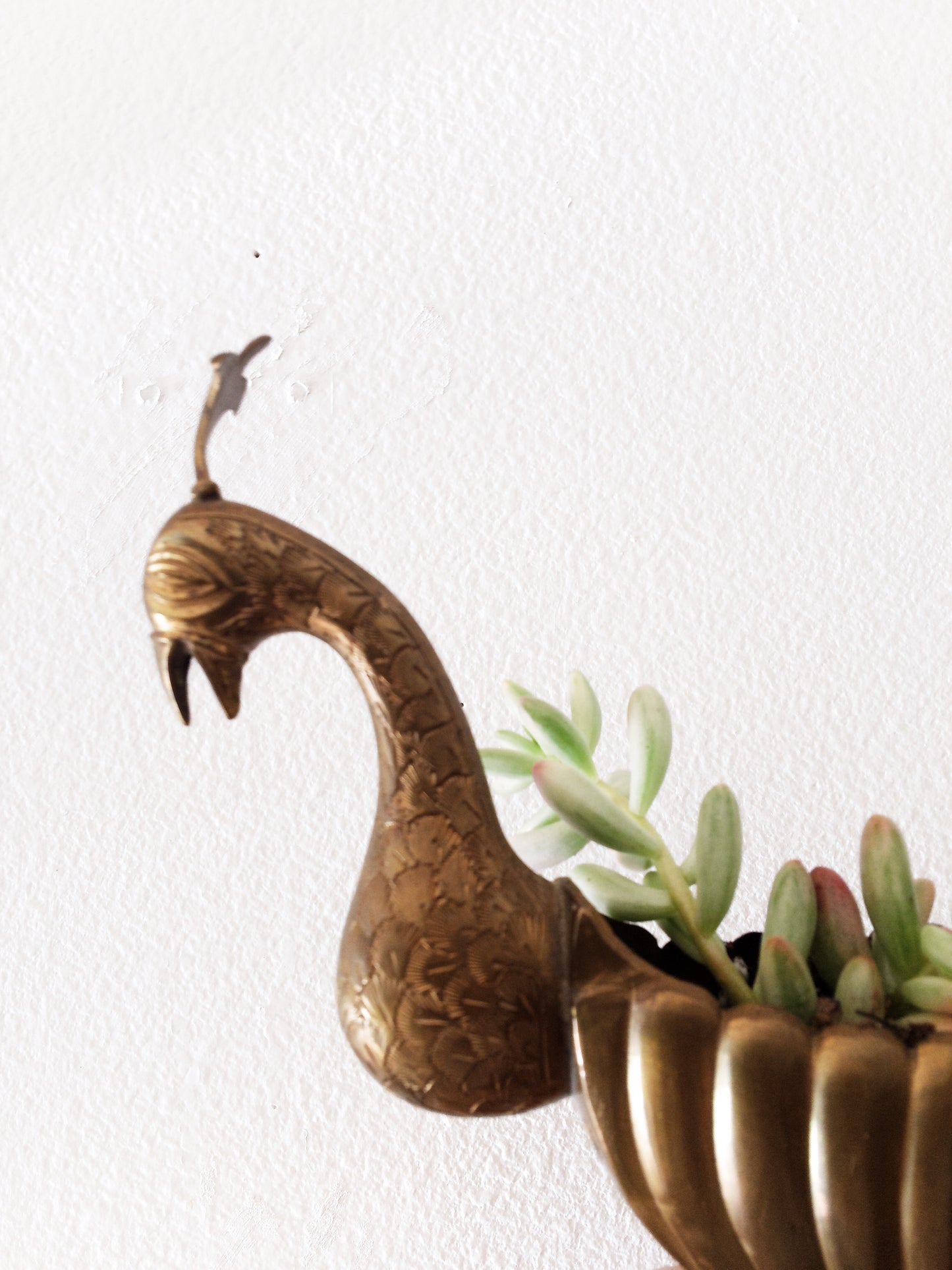 Vintage Solid Brass Peacock