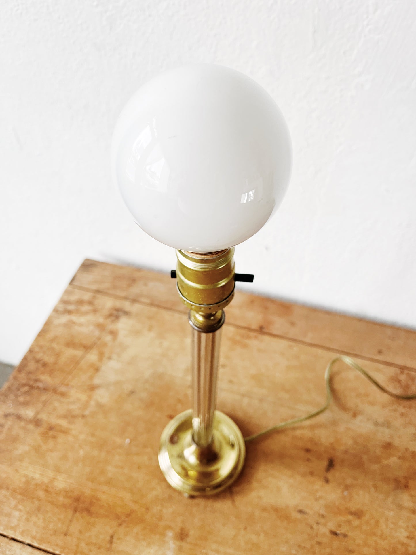 Antique Glass and Brass Lamp