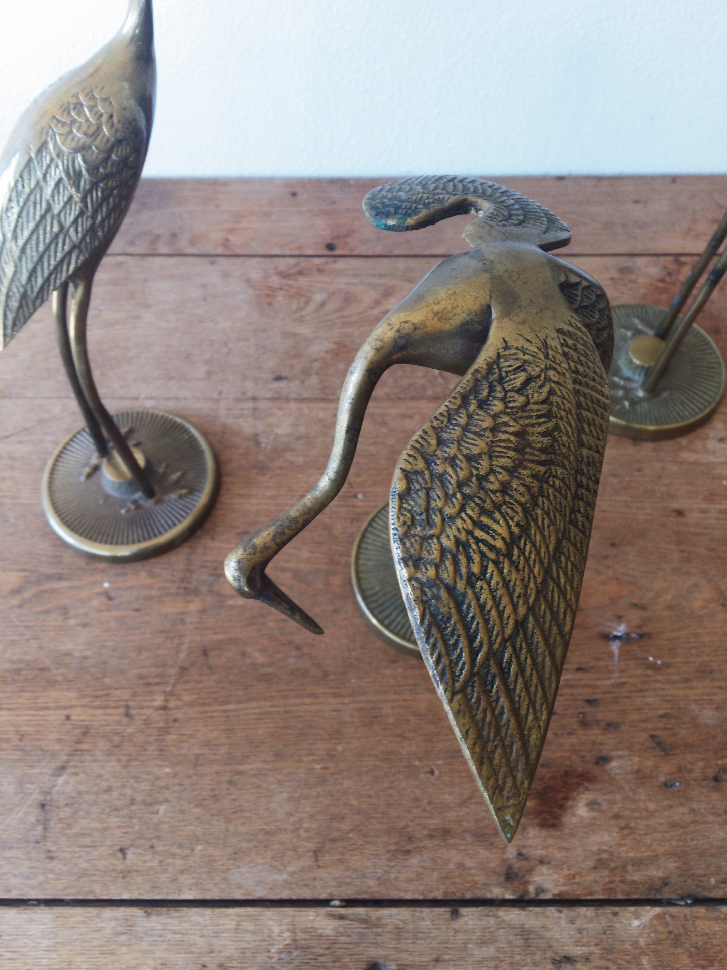Mid Century Brass Egrets