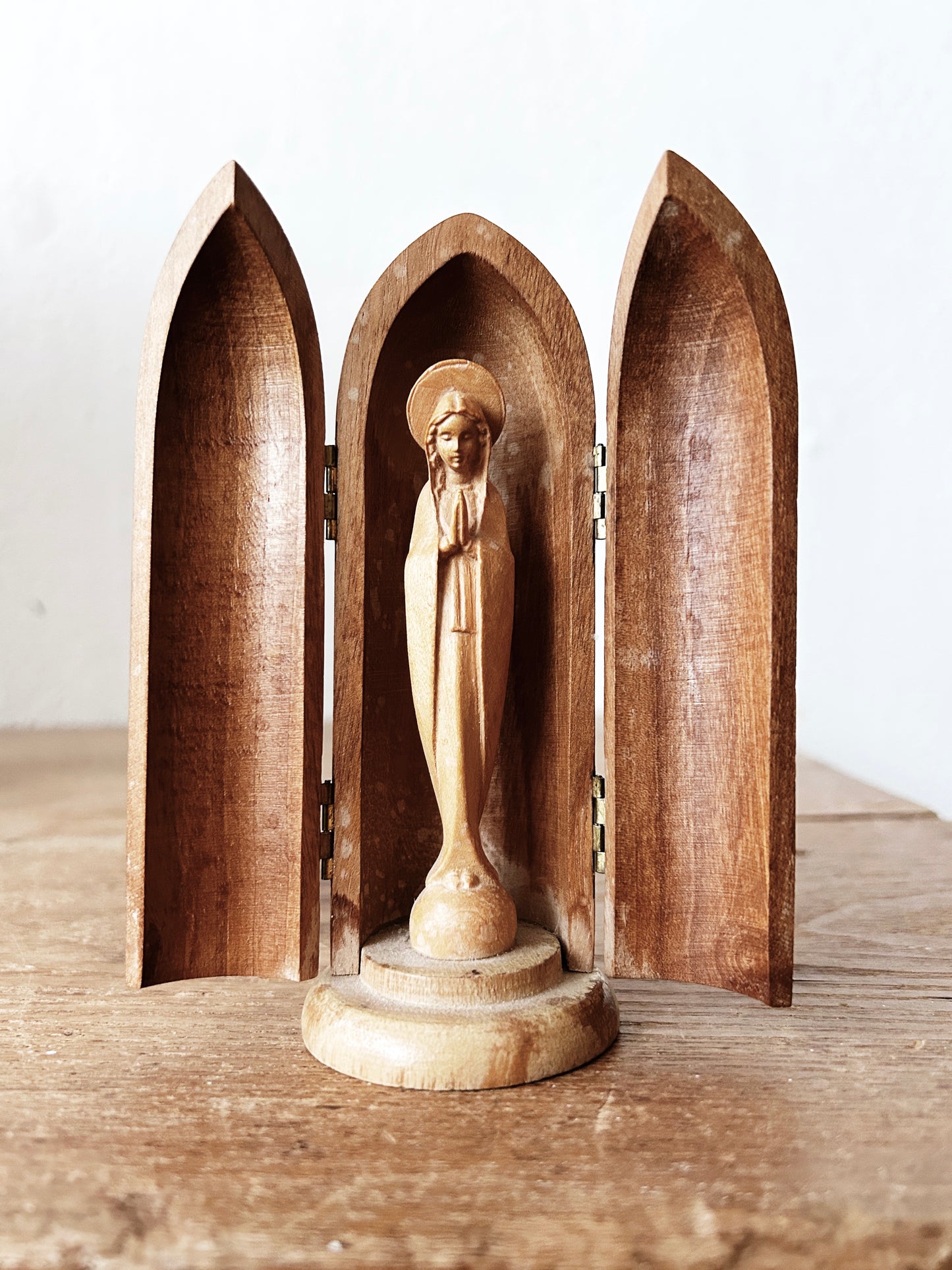 Vintage Wood Encased Mary