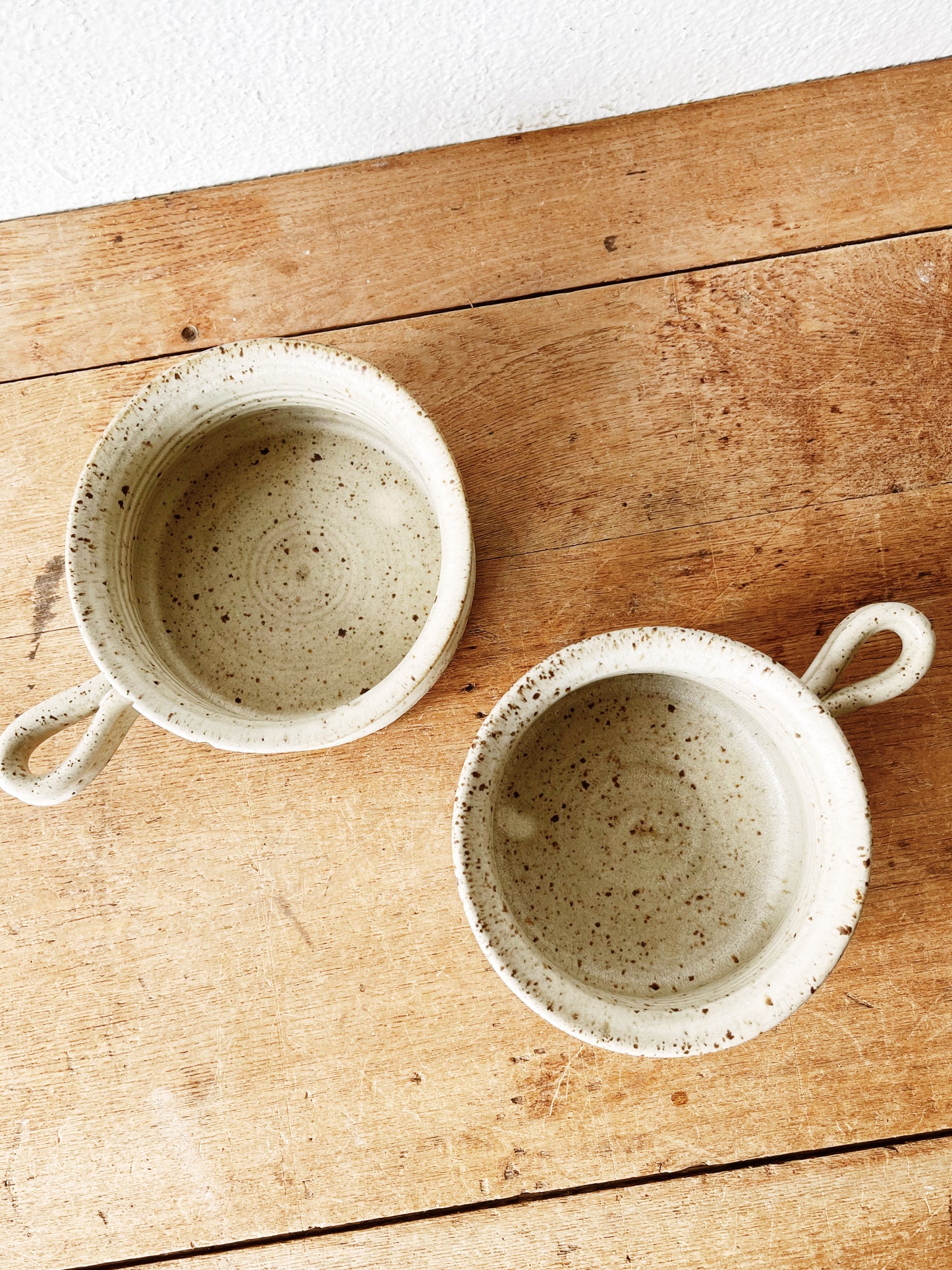 Handmade Stoneware Bowl Pair