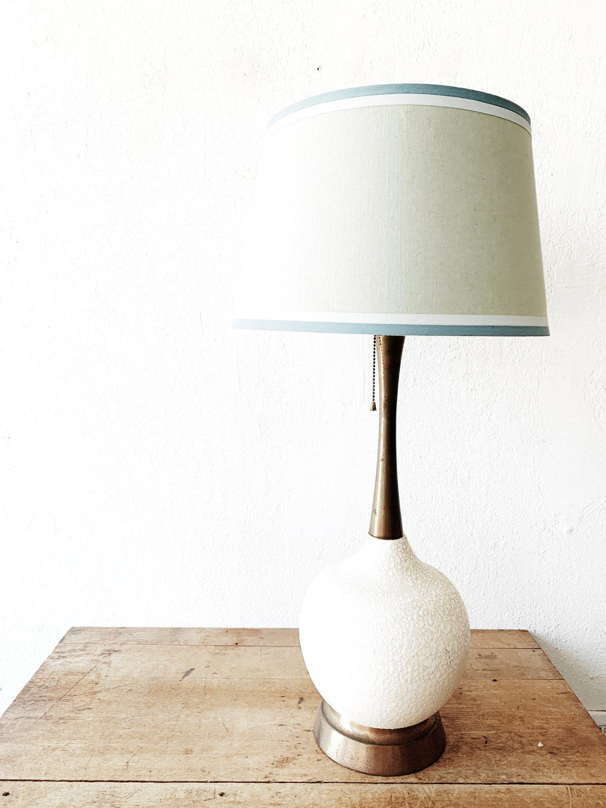 Mid Century Ceramic Lamp with Shade