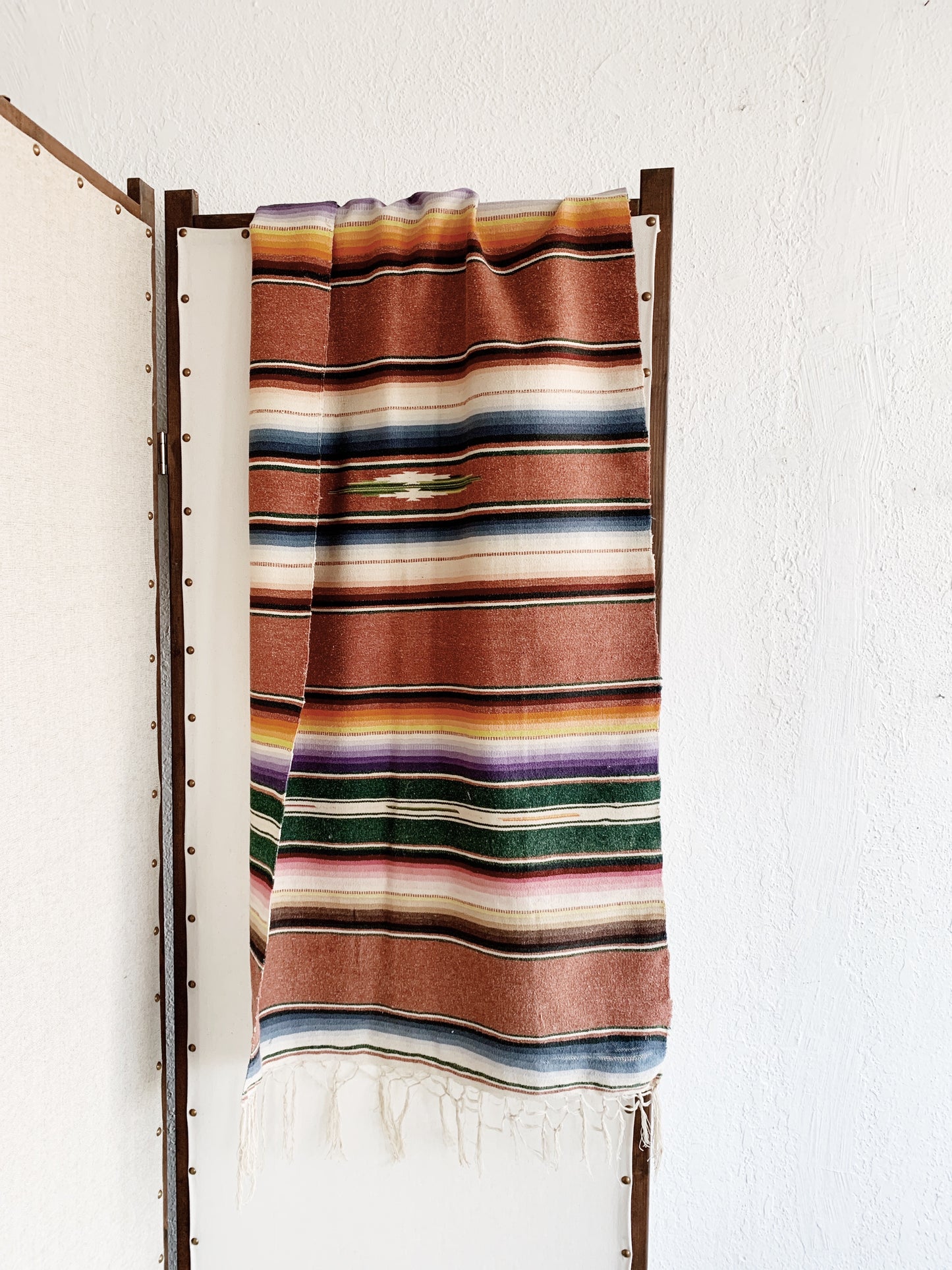 Vintage Wool Cotton Blend Saltillo Runner