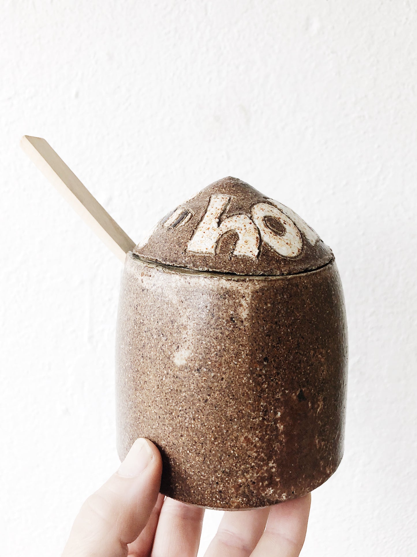 Vintage Ceramic Honeypot and Spoon