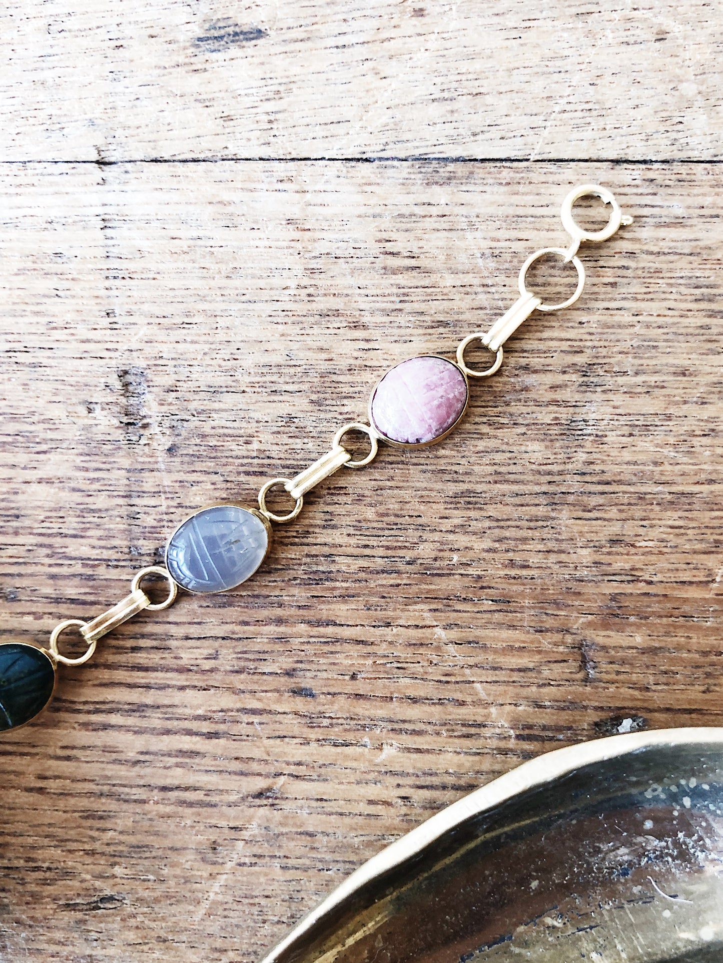 Mid Century Delicate Scarab Bracelet