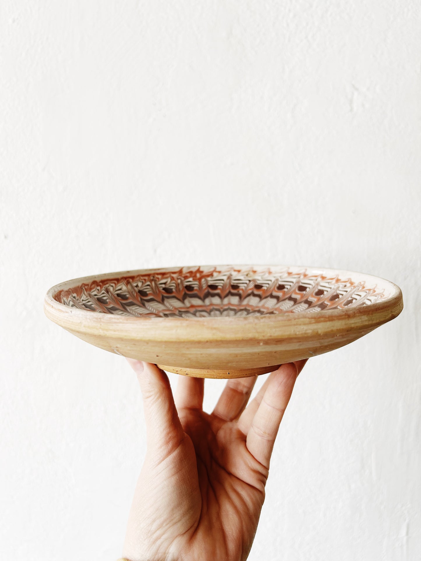 Vintage Hand Painted Clay Dish