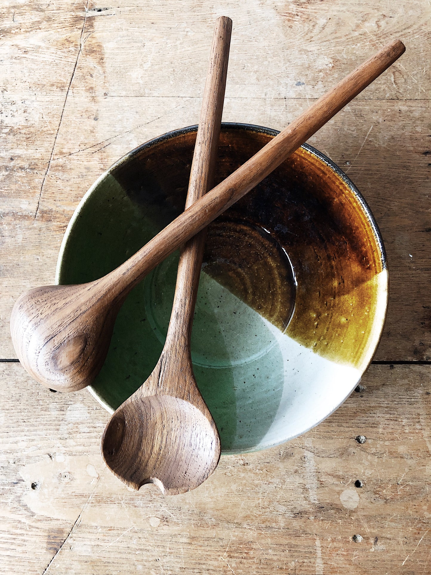 Vintage Handmade Ceramic Salad Bowl Set