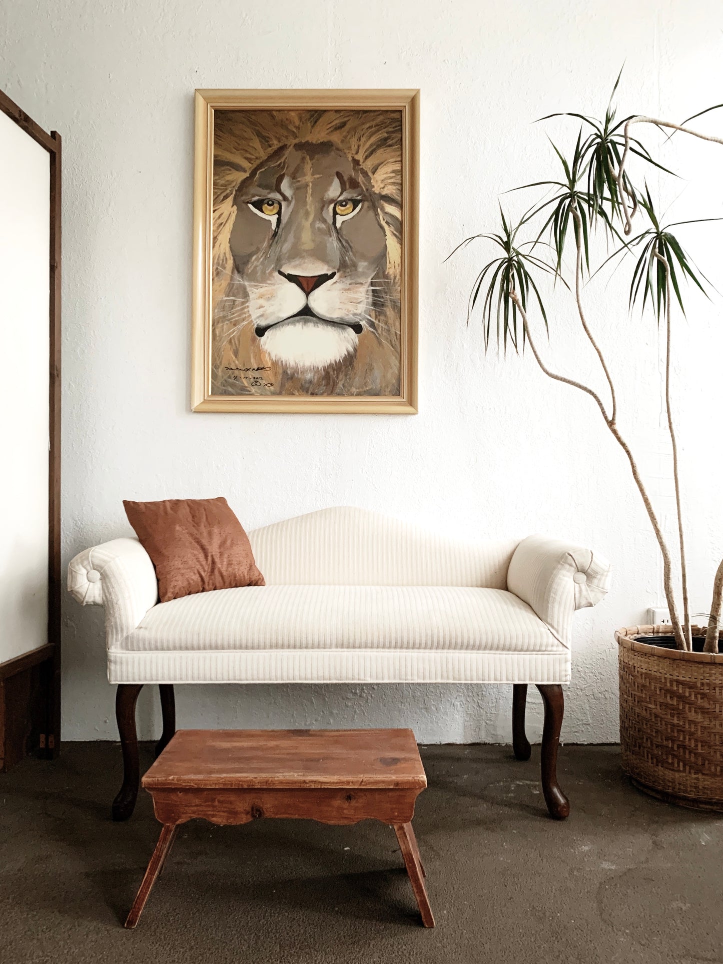 Large Framed Lion Print