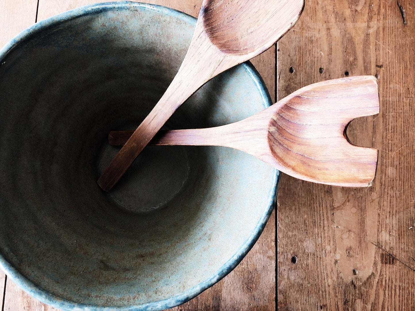 Handmade Ceramic Salad Bowl and Servers