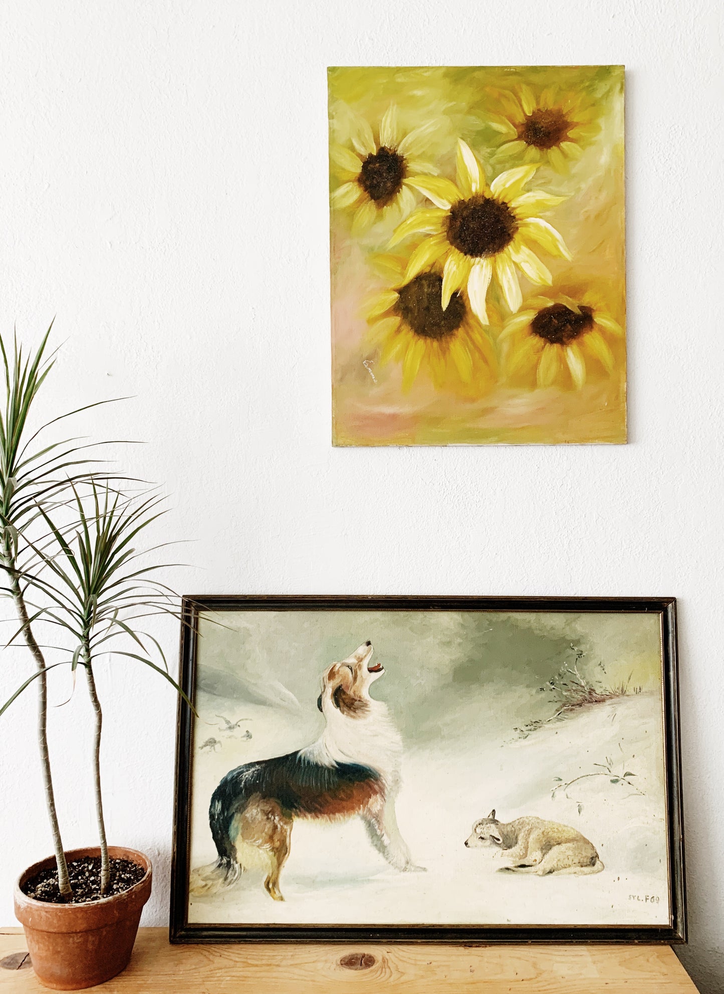 Vintage Sunflower Painting
