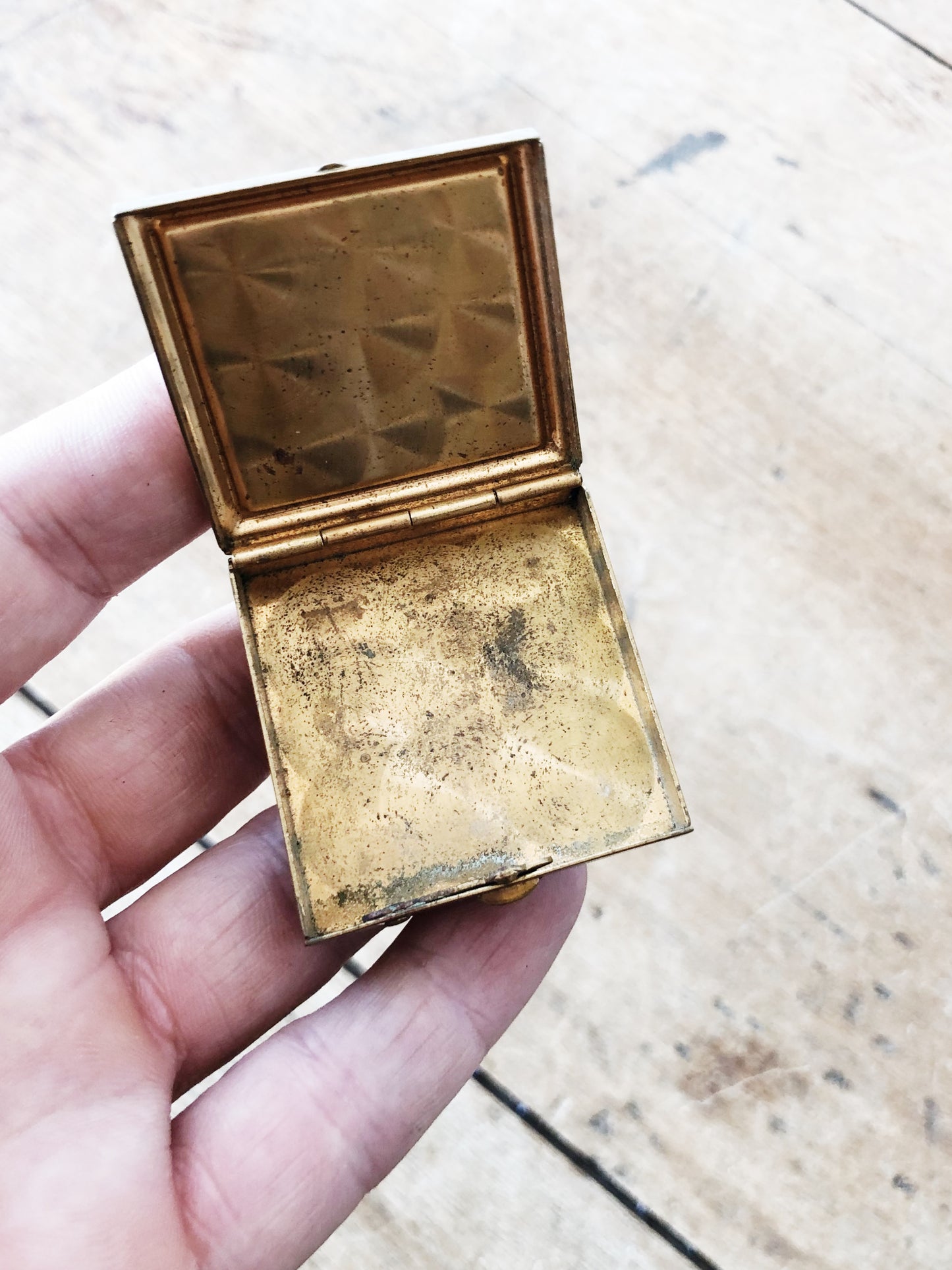 Vintage Abalone Shell Compact / Pill Box