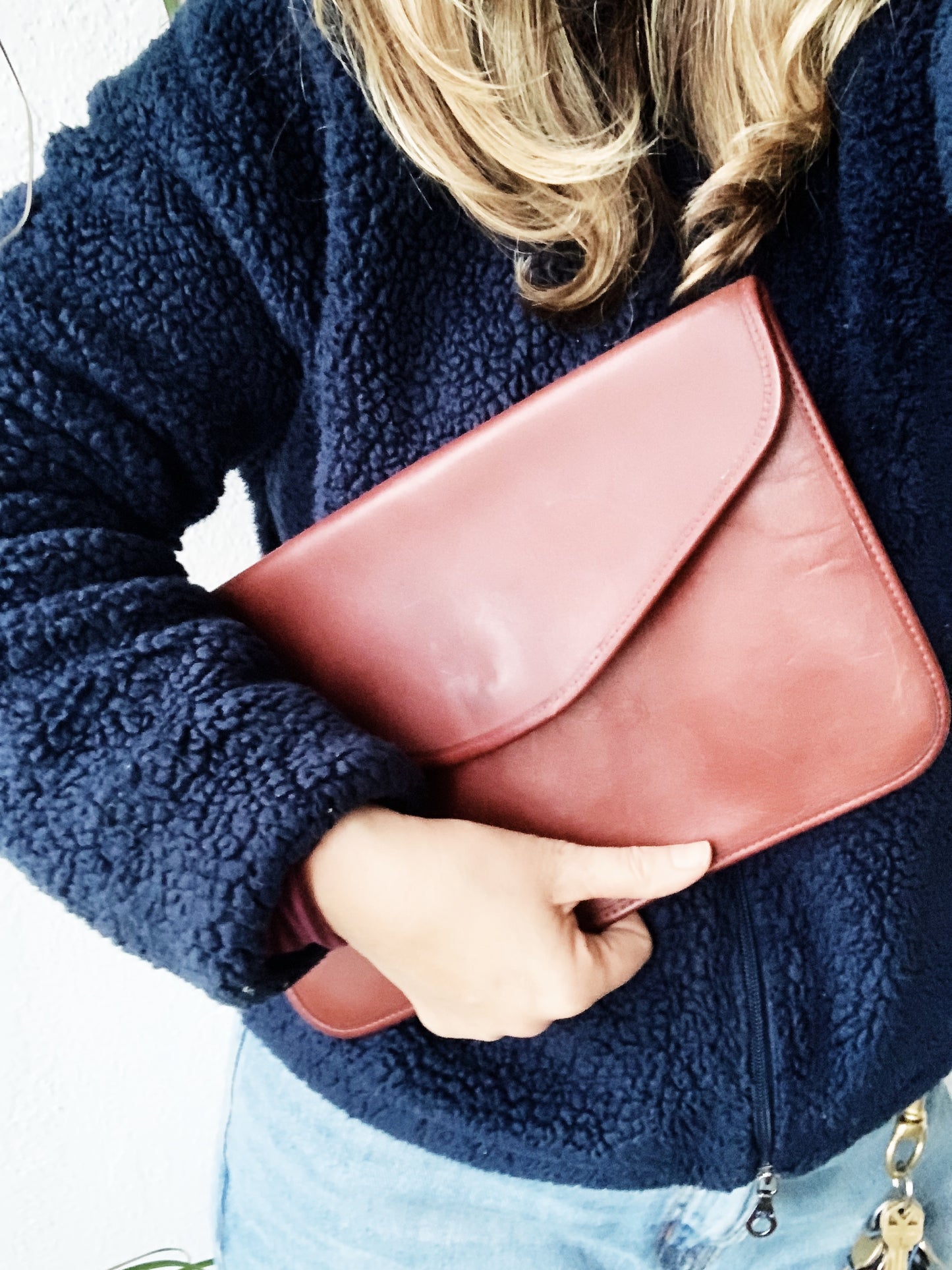 Michael Green Leather Clutch