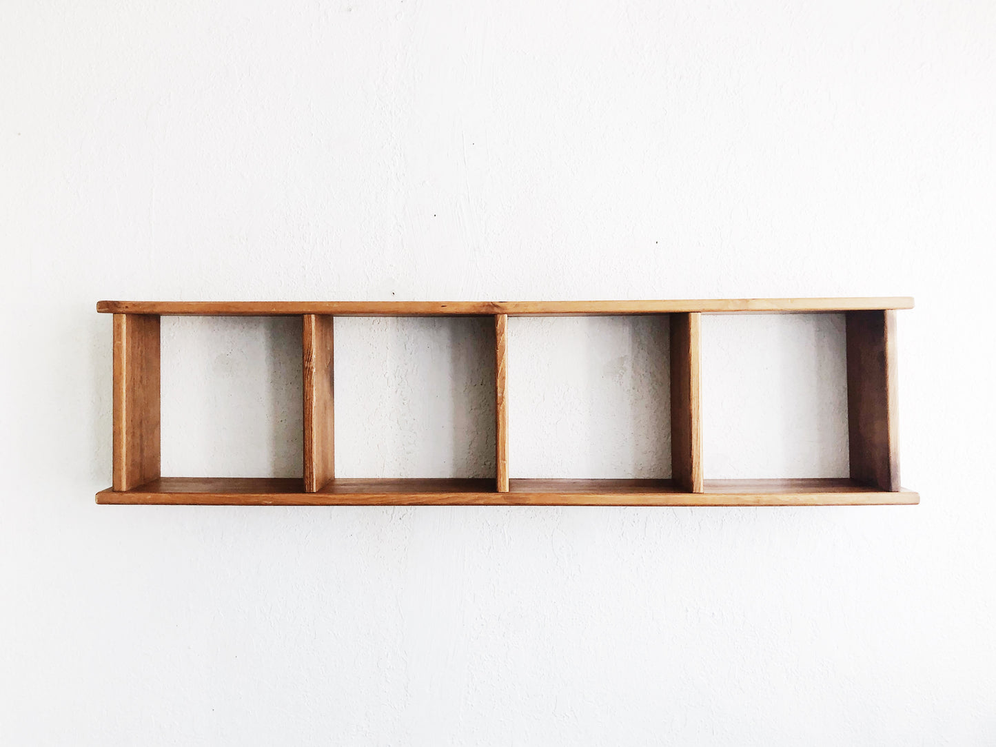 Long Wood Cubby Shelf