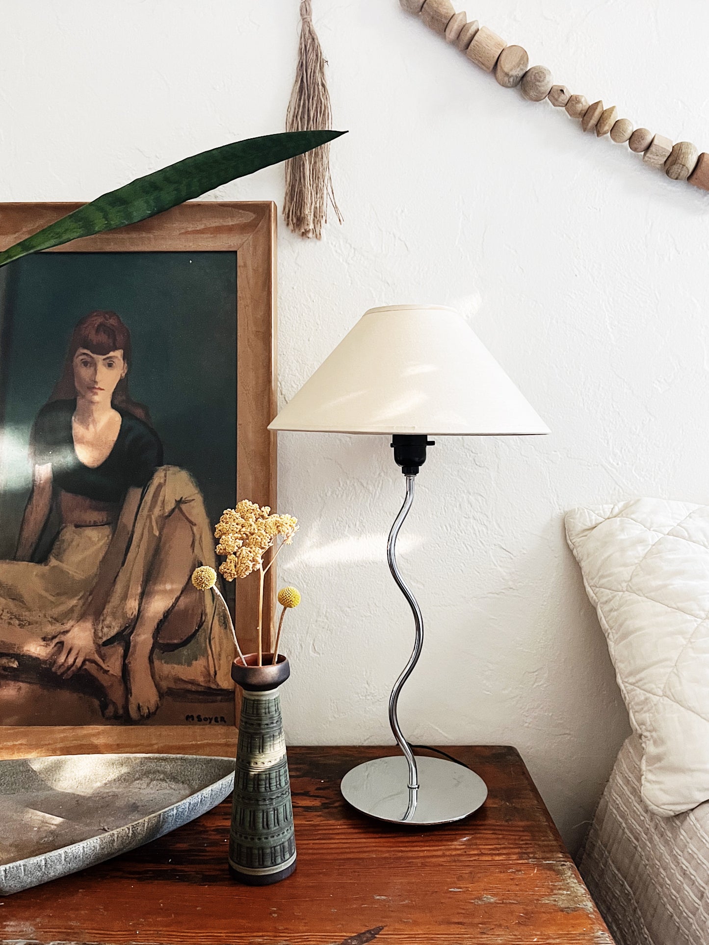 Vintage Chrome Squiggle Lamp