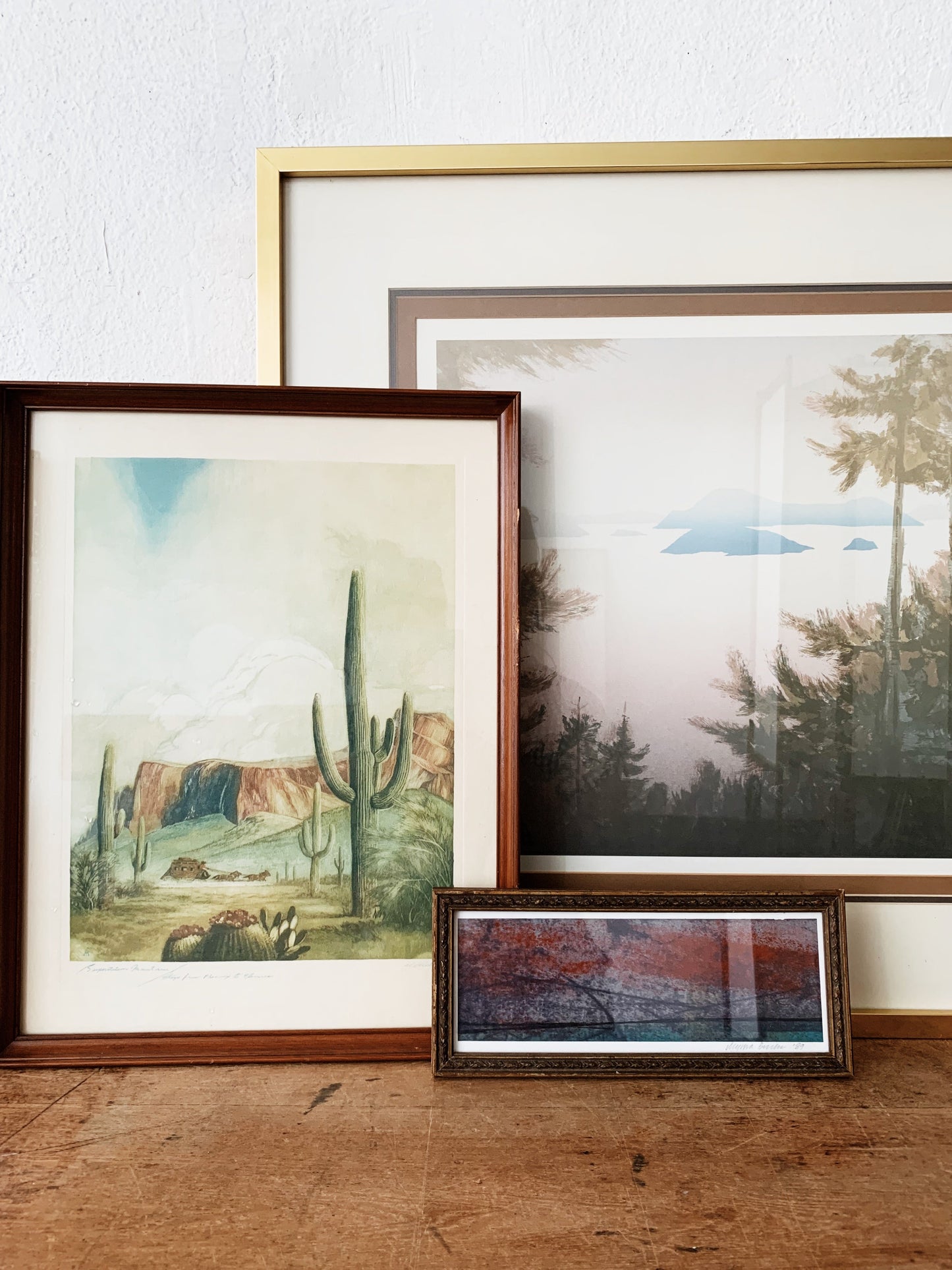 Vintage Framed Superstition Mountain Print