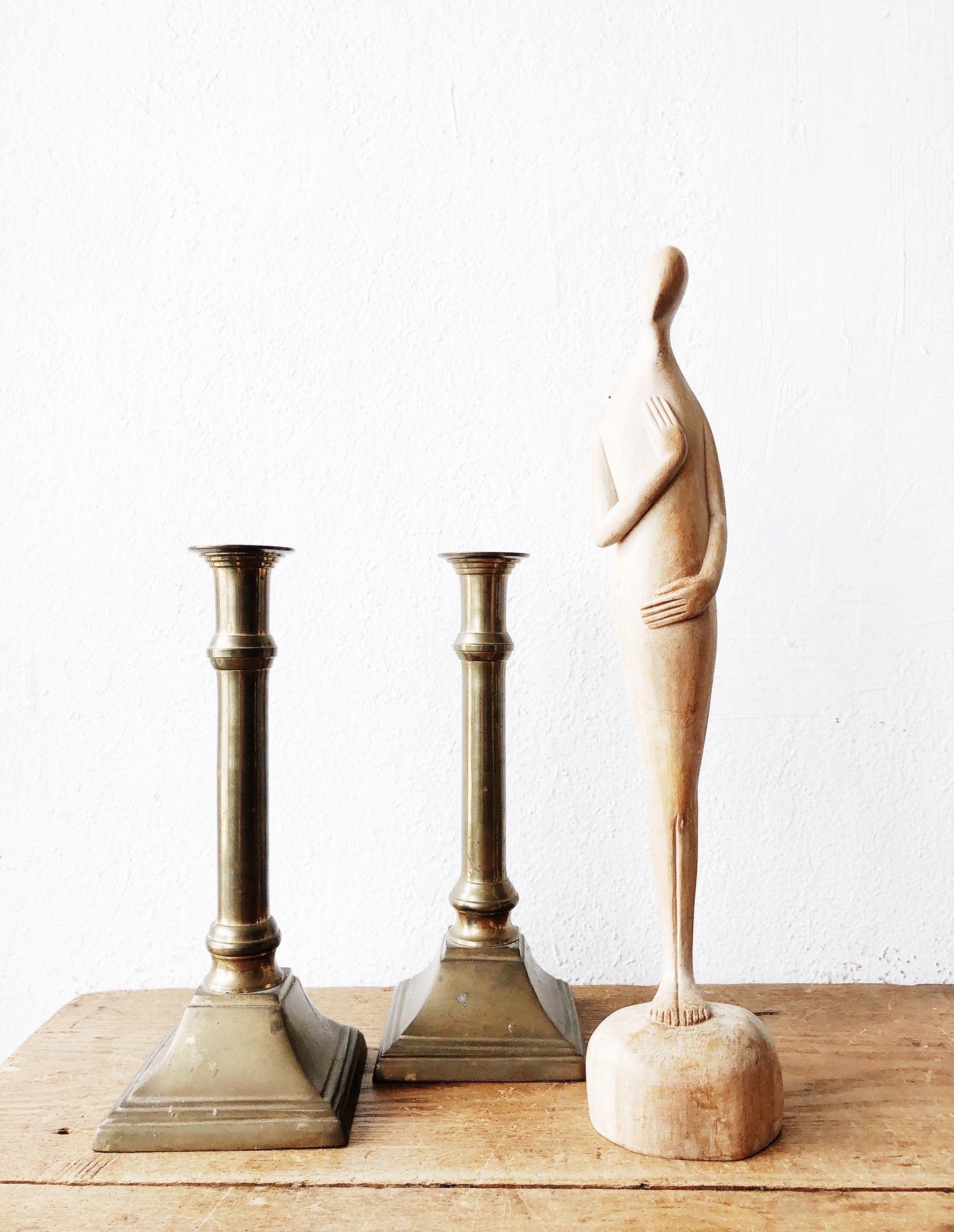 Solid Brass Mid Century Vintage Candlesticks