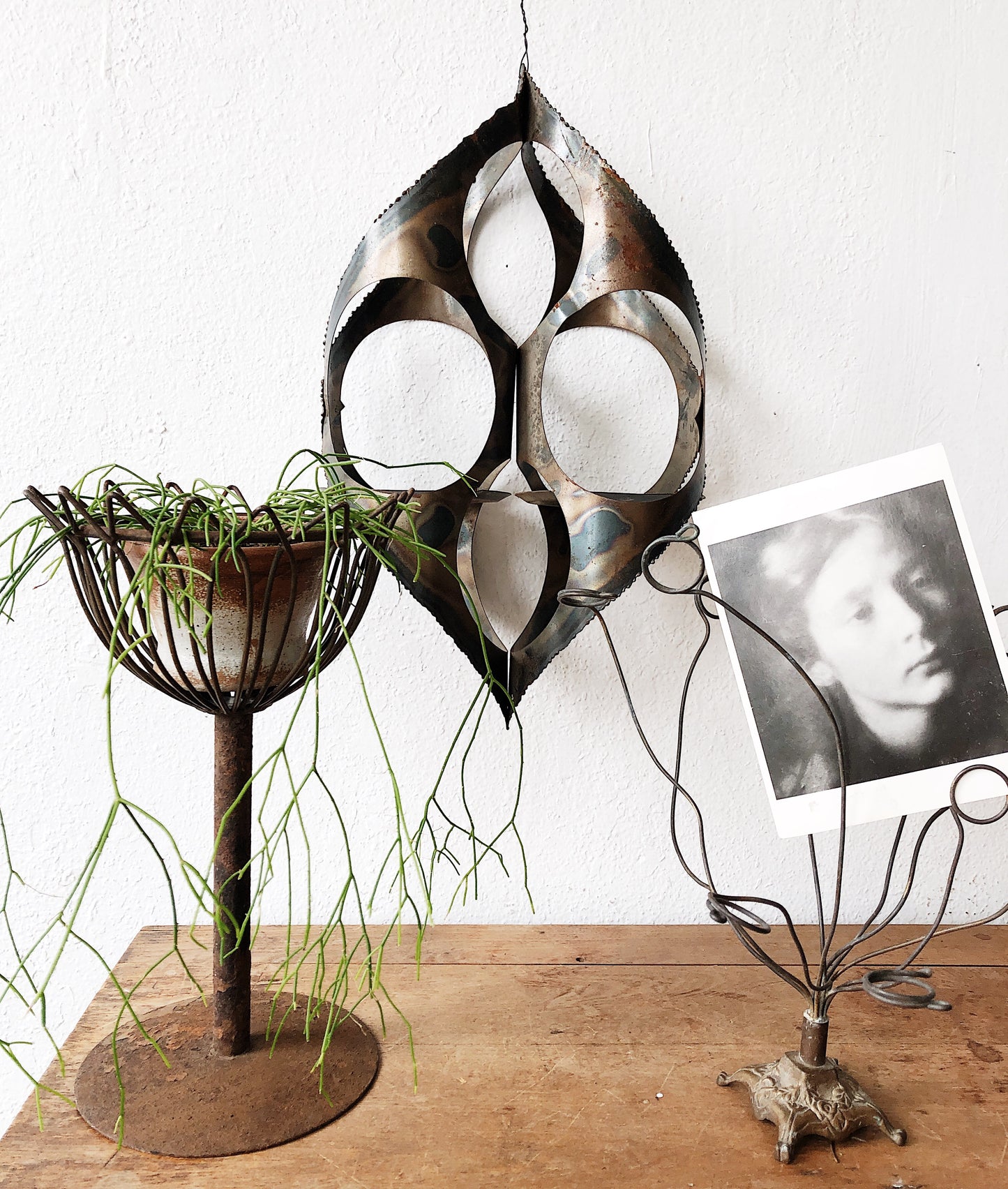 Vintage Mid Century Butalist Hanging Planter