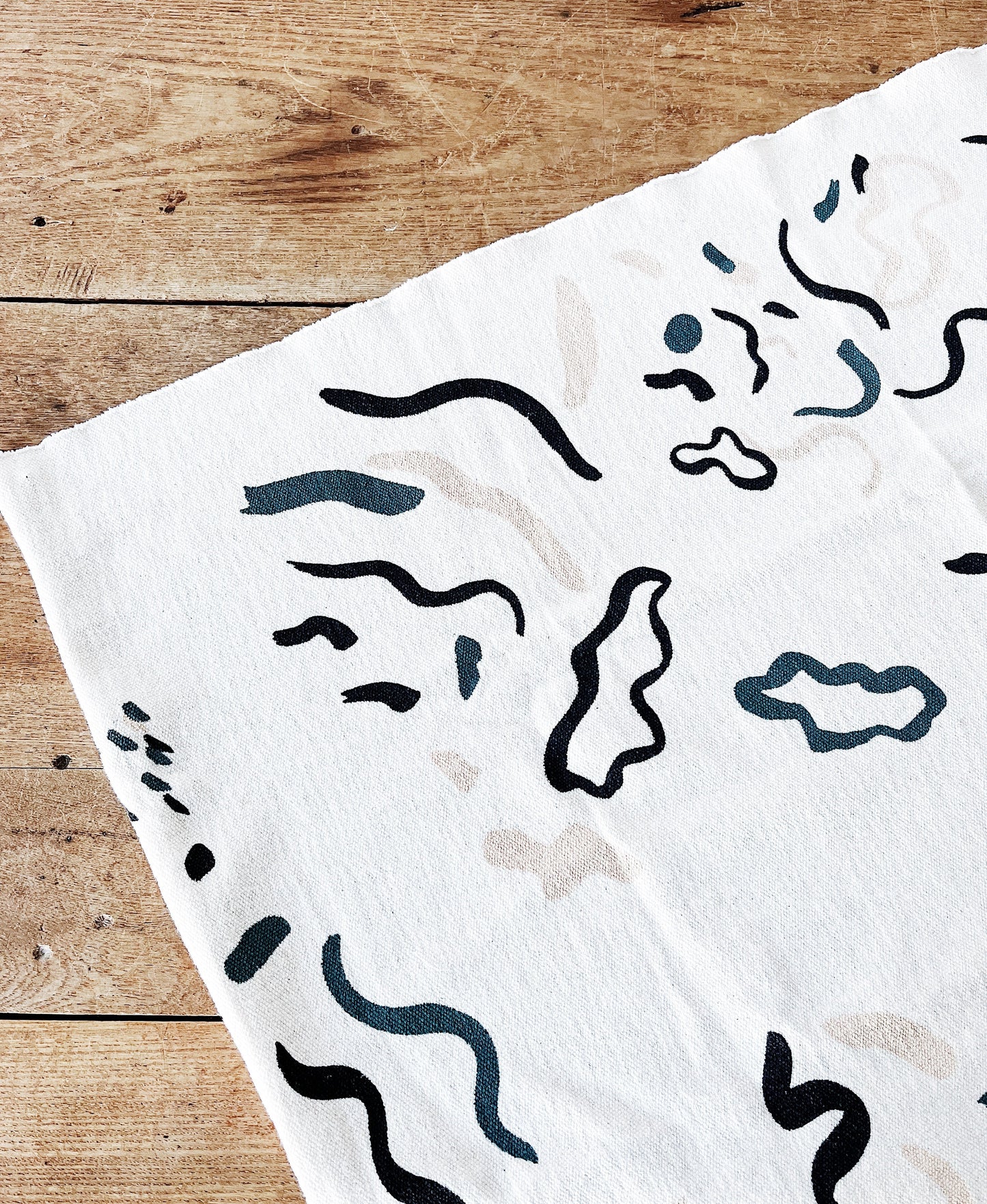 Hand Printed Squiggle Fabric