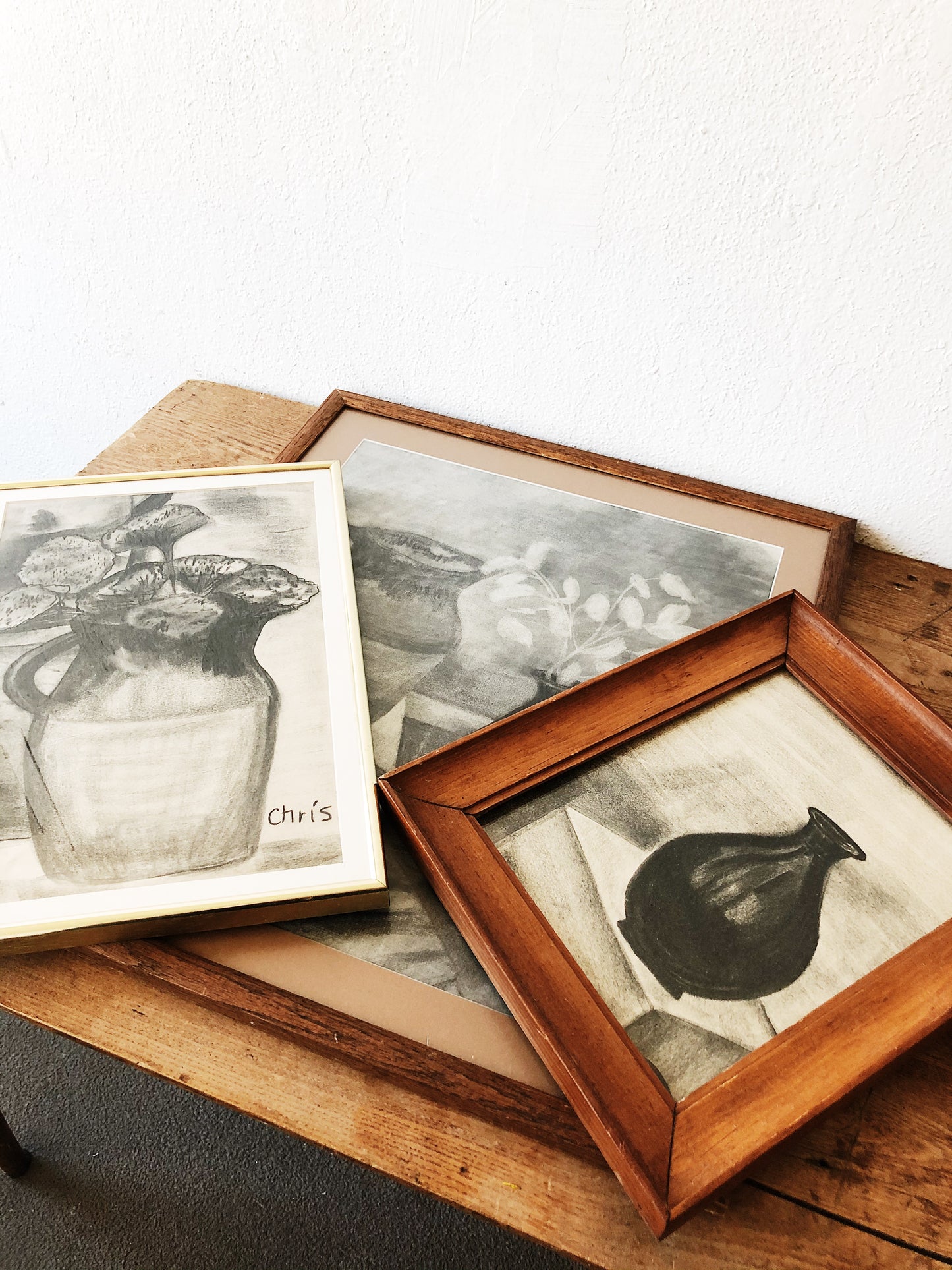 Vintage Original Charcoal Still Life