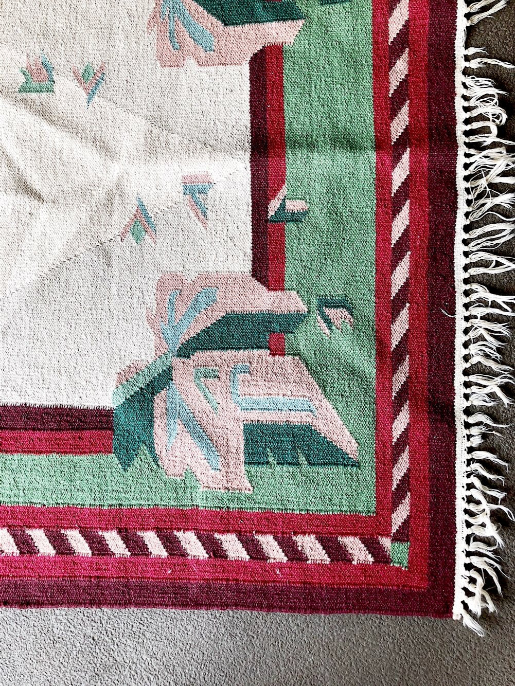 Wool and Cotton Dhurrie Rug