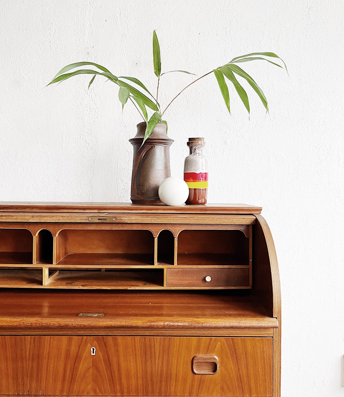 Mid Century Egon Ostergaard Teak Roll Top Desk