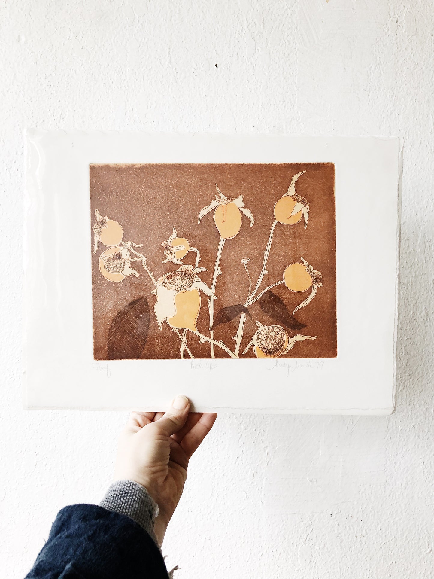 Original 1970s Vintage Etching