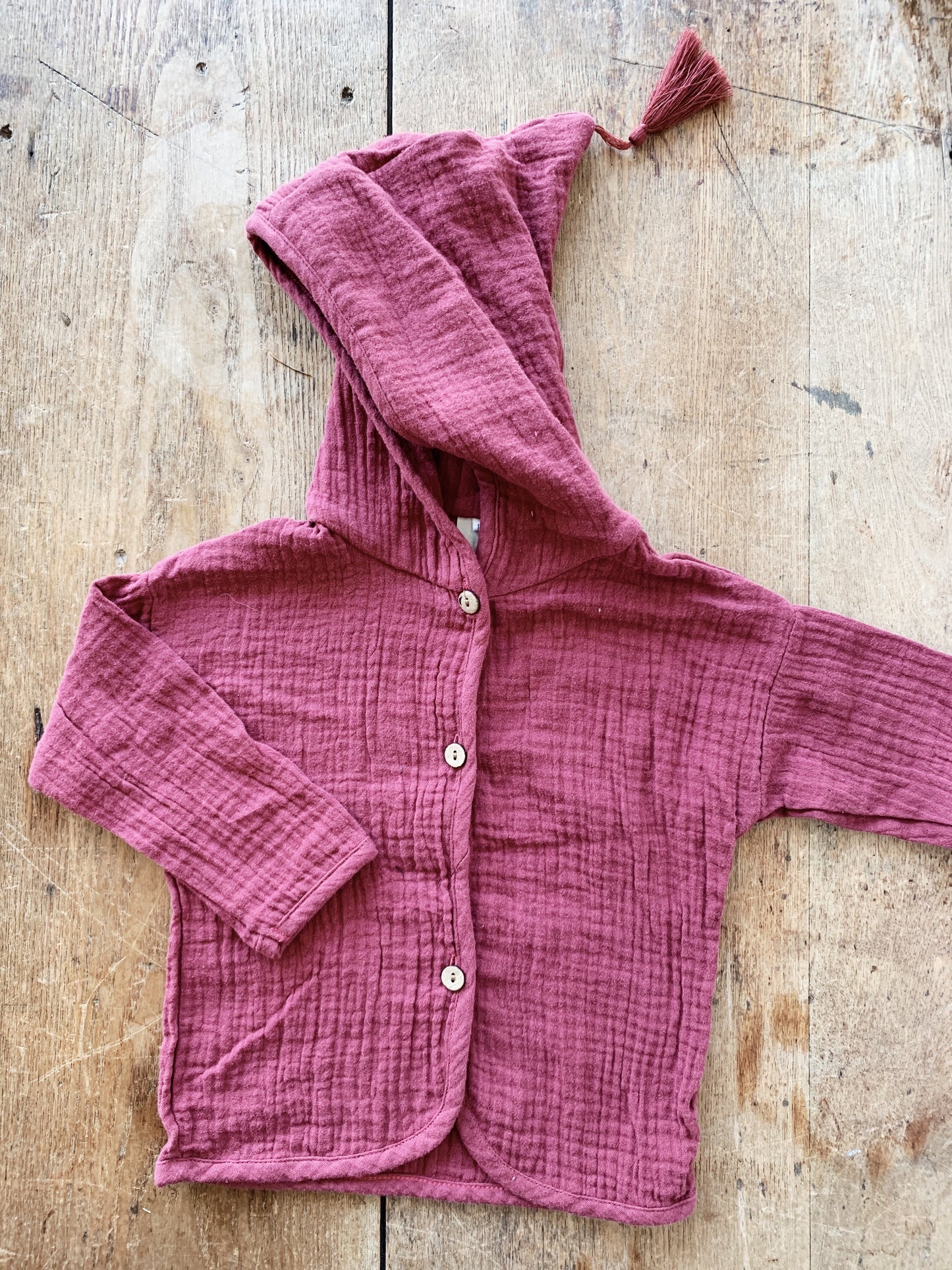 Toddler Cotton Button Up Hoodie