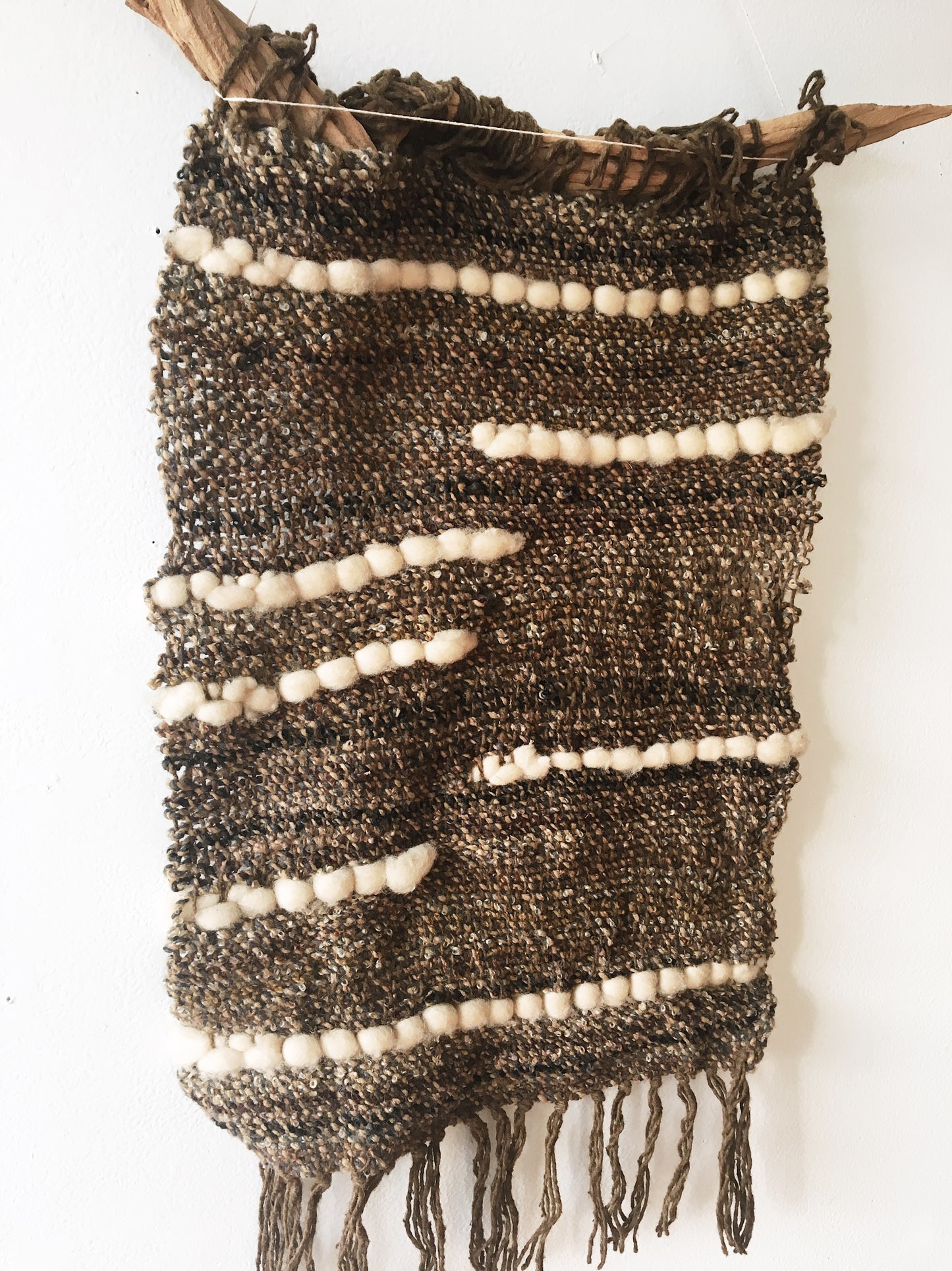 Wool Weaving on Driftwood