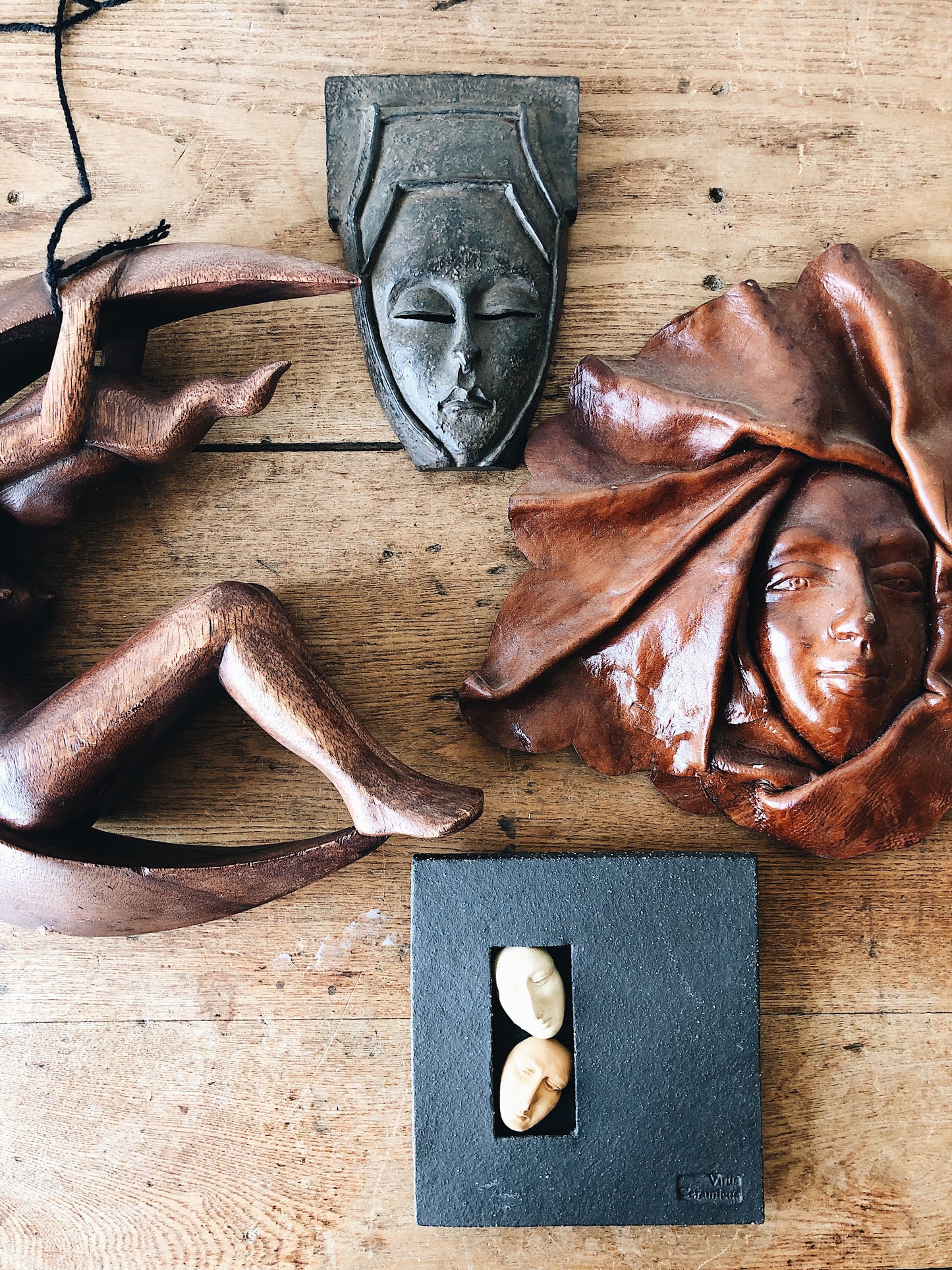 Vintage Leather Wrapped Face