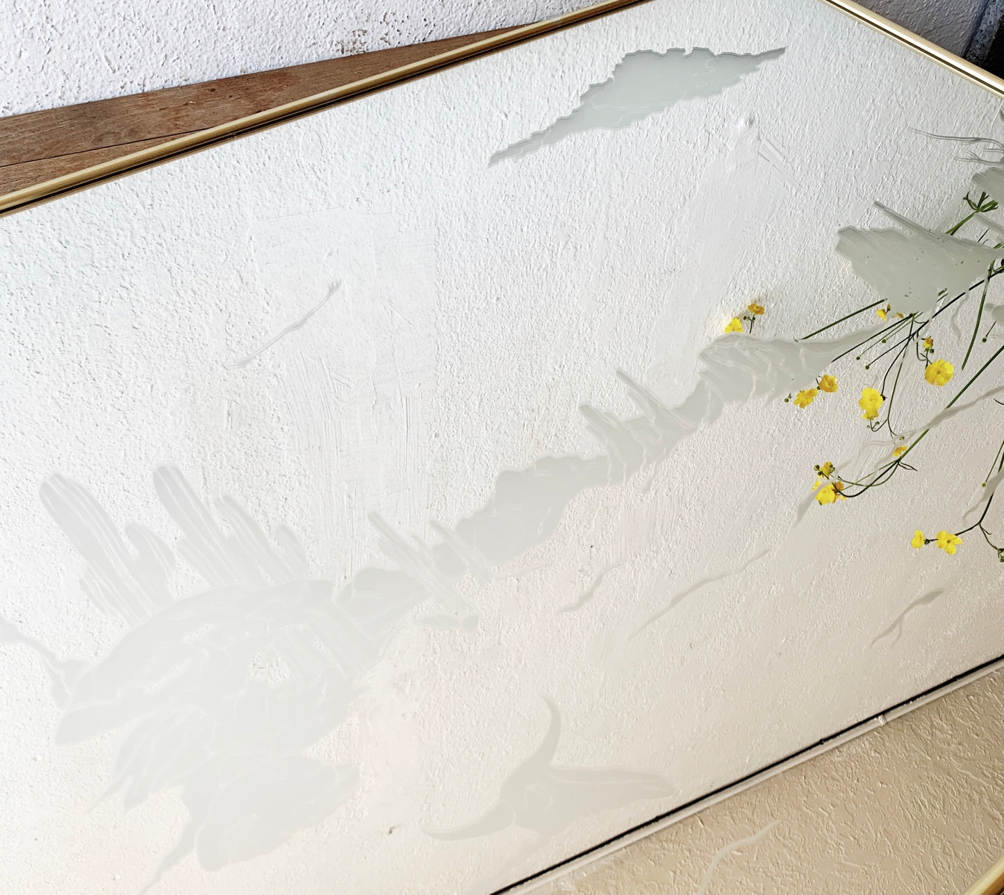 Vintage Etched Desert Landscape Mirror