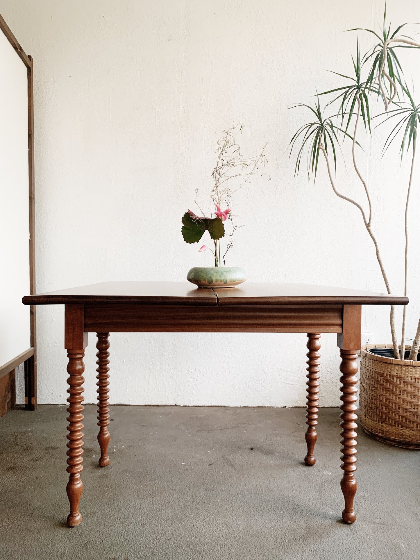 Antique Convertible Wood Dining Table