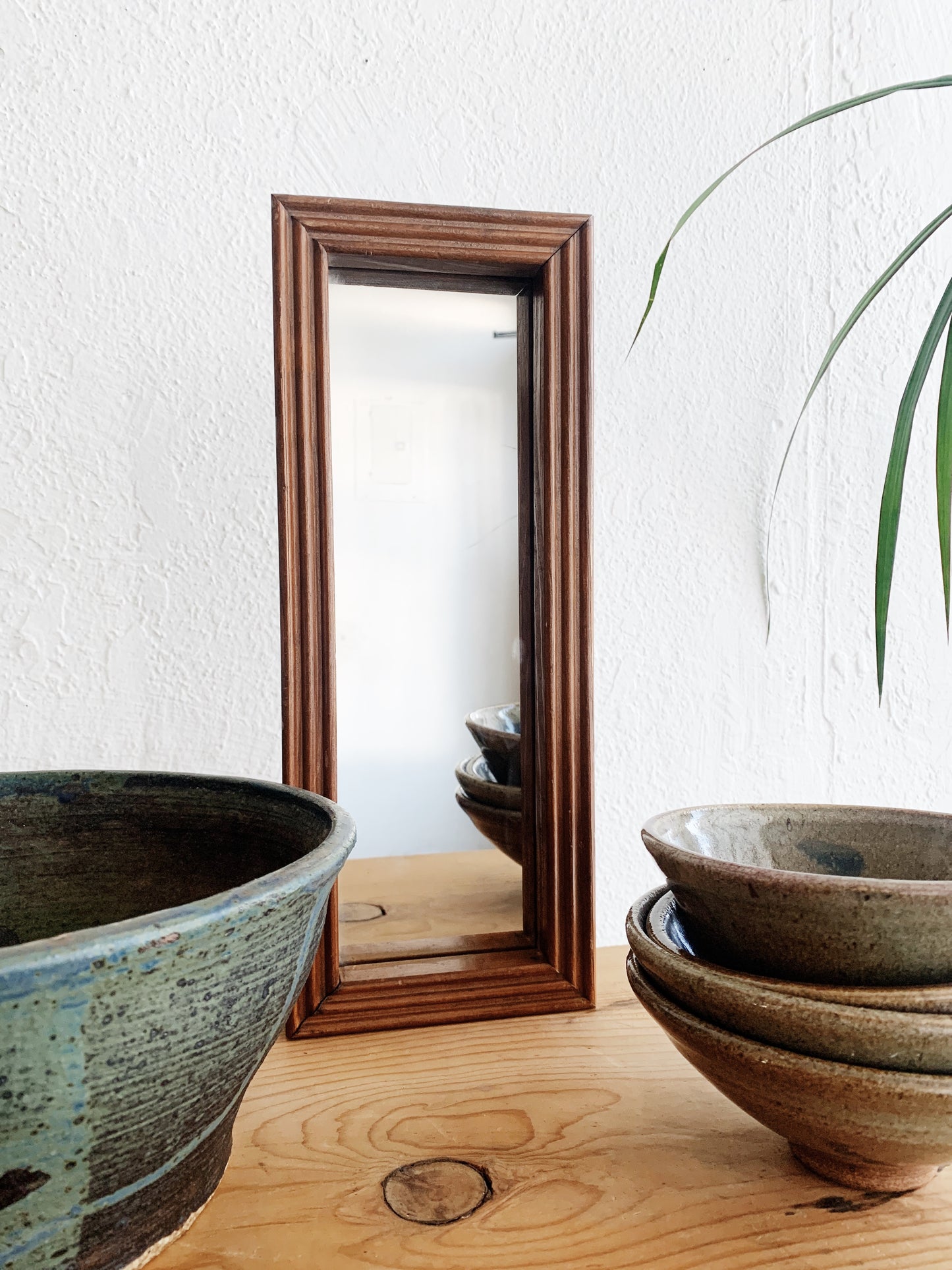 Vintage Petite Wood Mirror