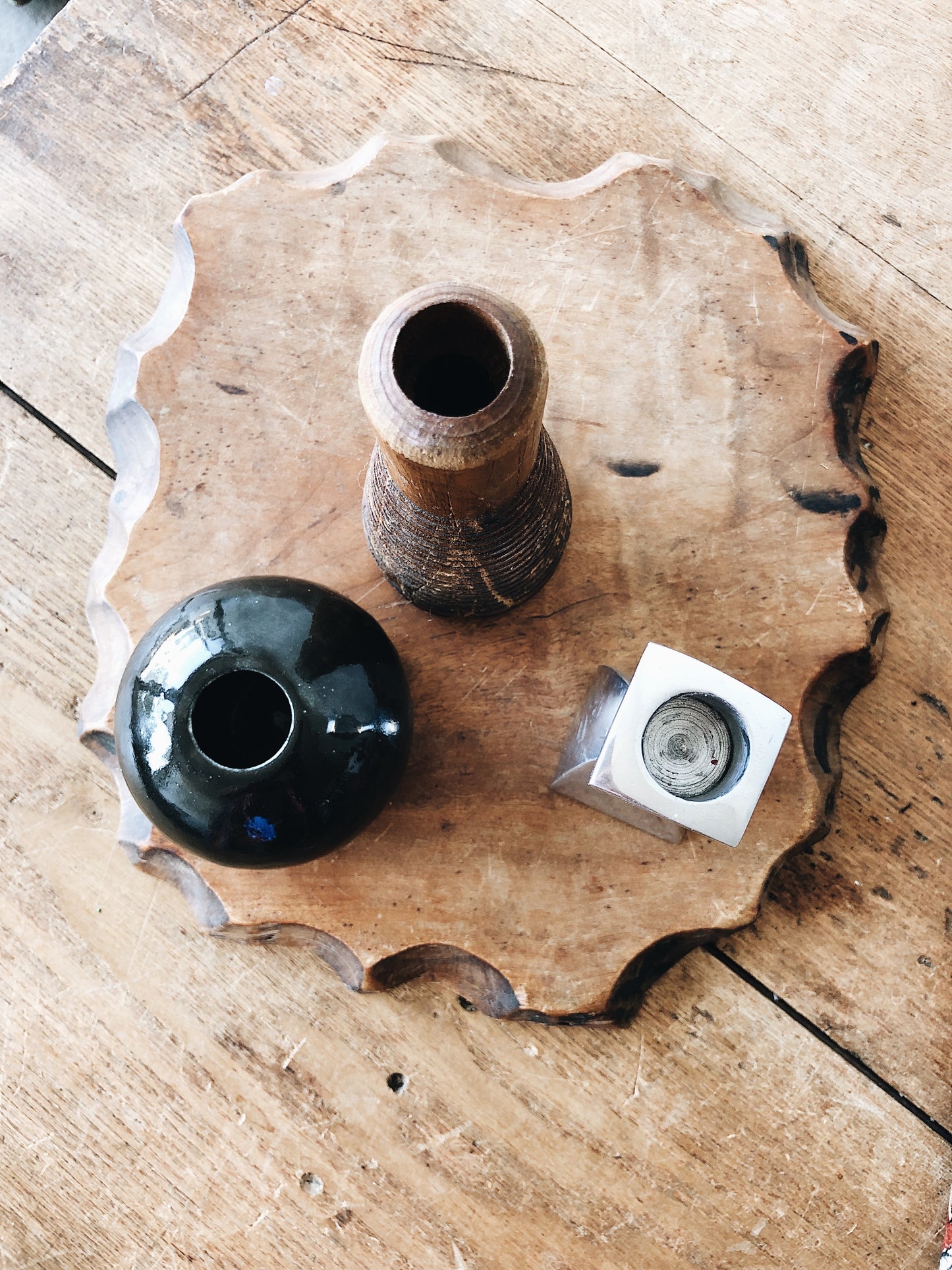 Vintage Candlestick Trio