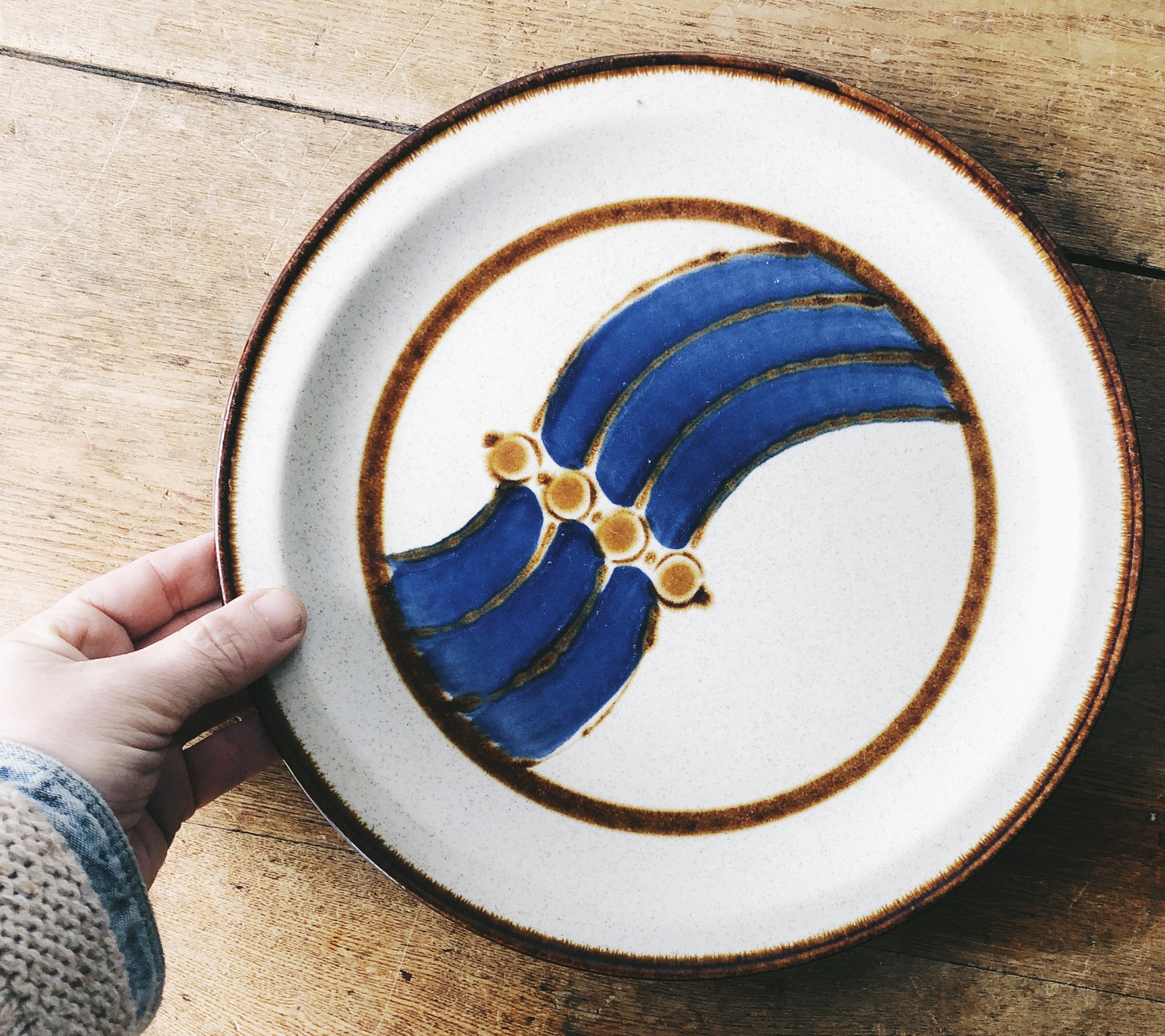 Vintage Stoneware Dinner Plate Japan