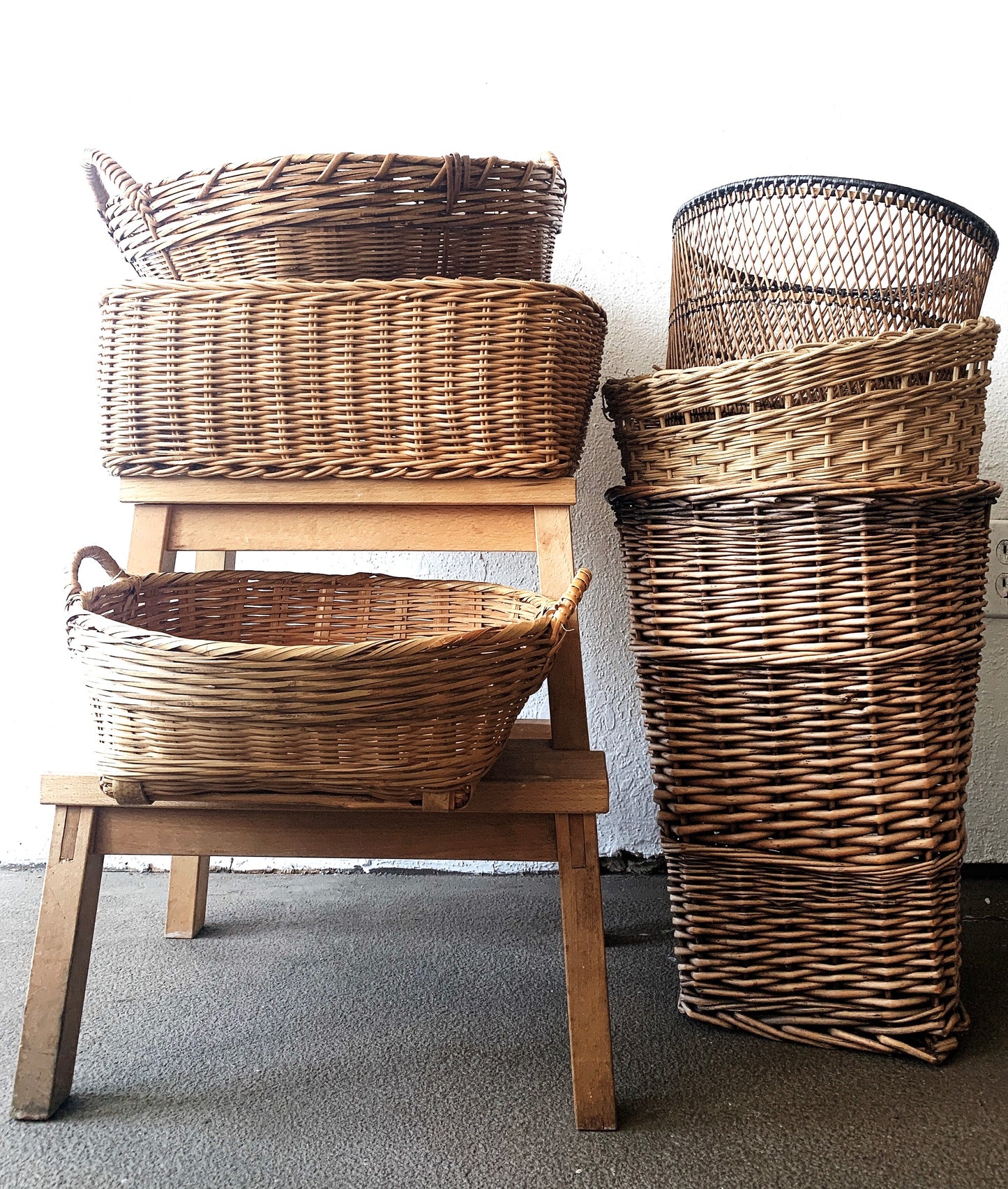 Vintage Open Weave Basket