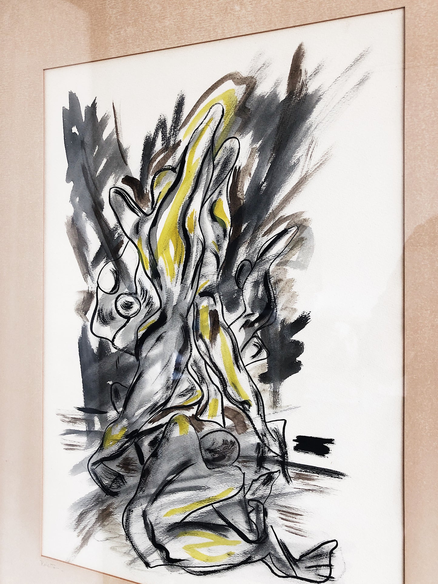 Mid Century Original Watercolor