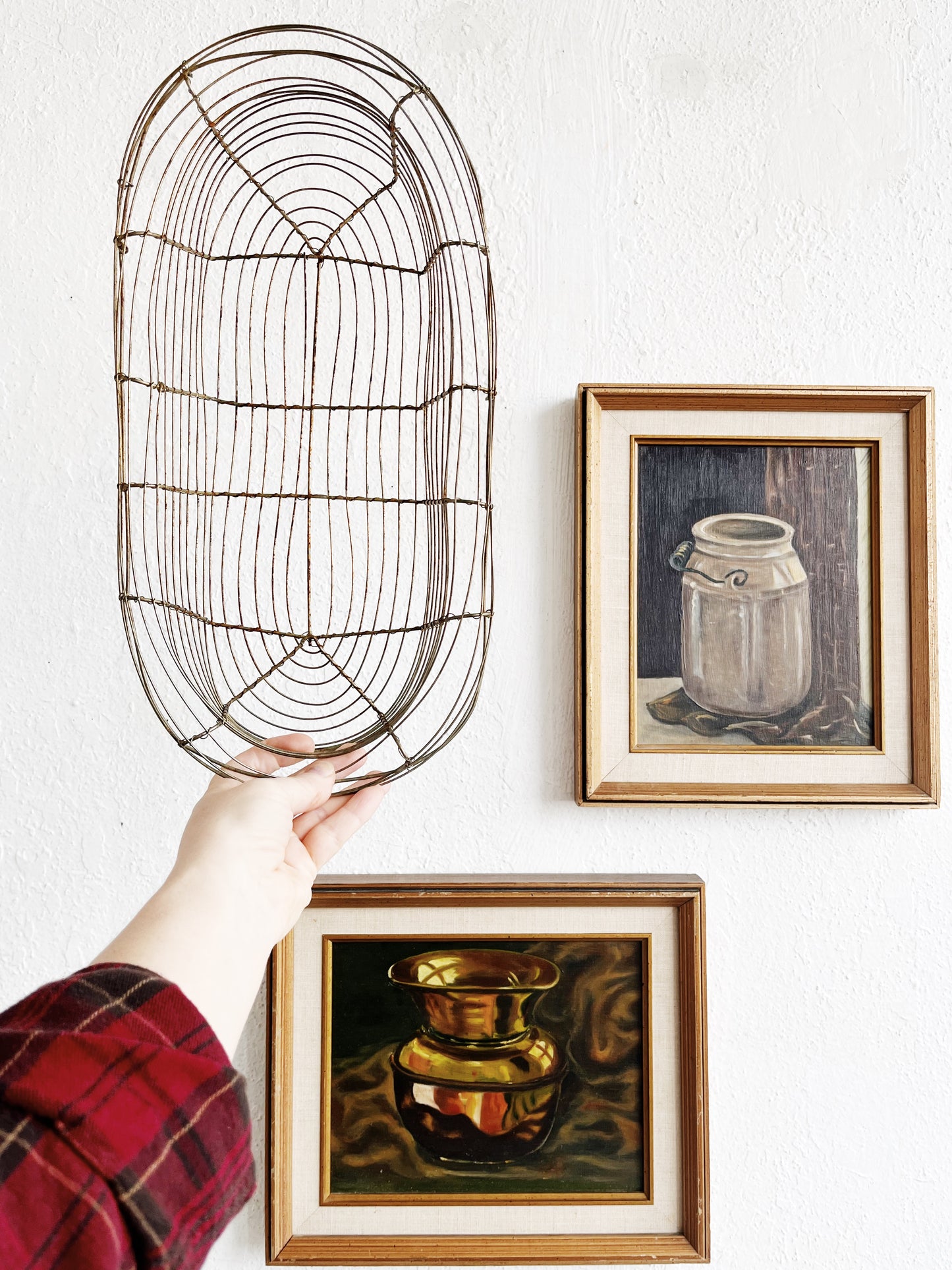 Vintage Sculptural Wire Basket
