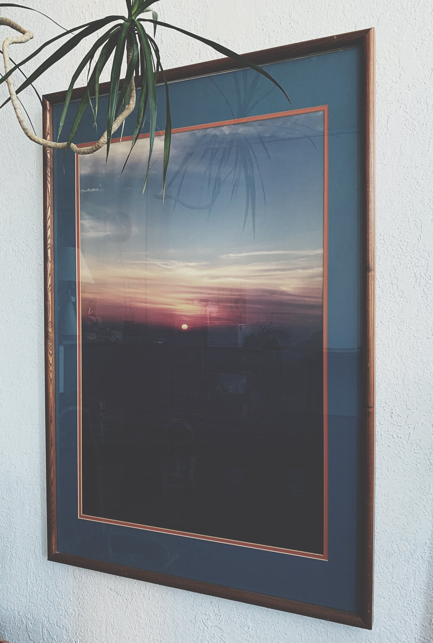 Large Vintage Framed Sunset Photo