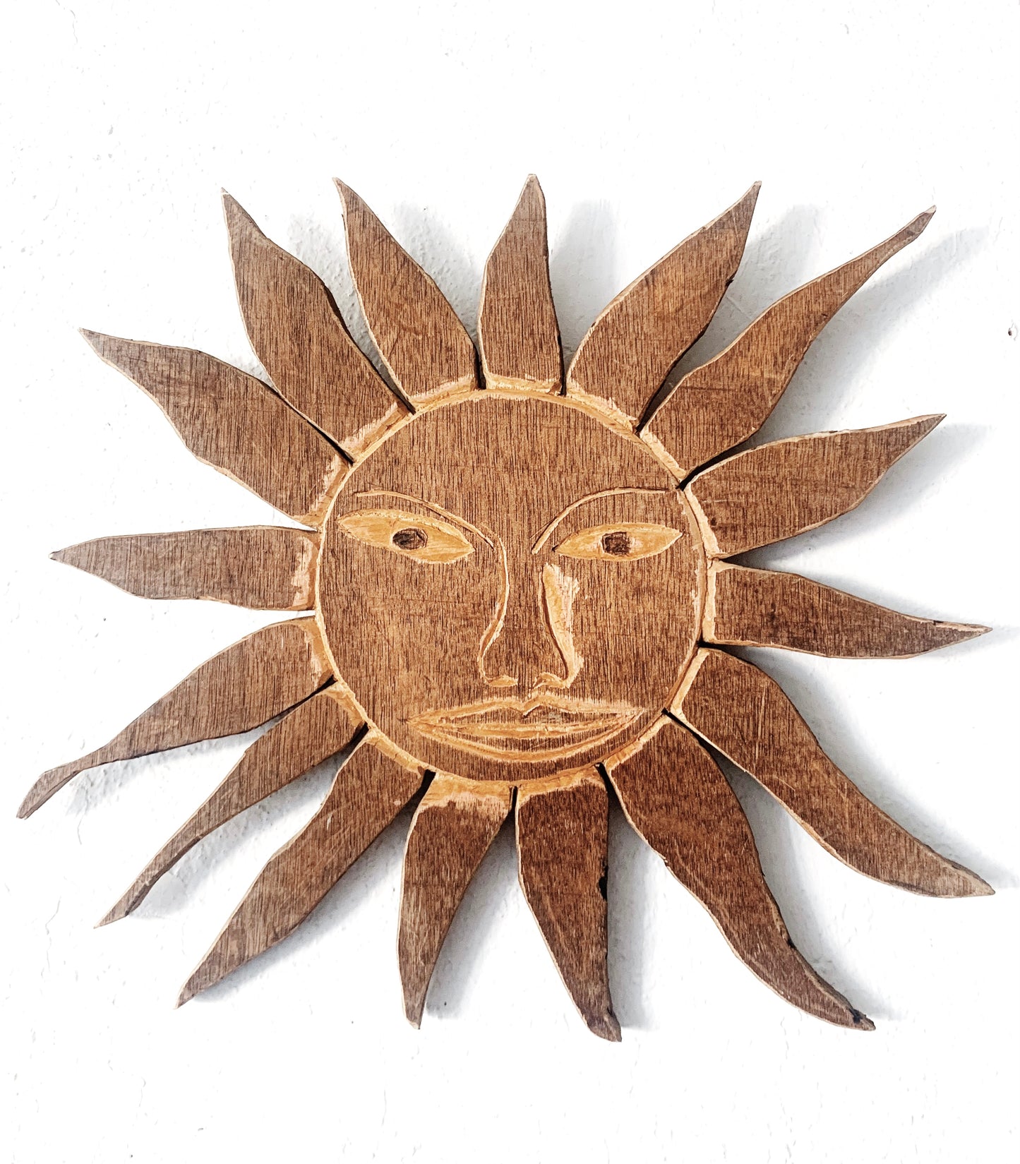 Vintage Carved Wood Sun