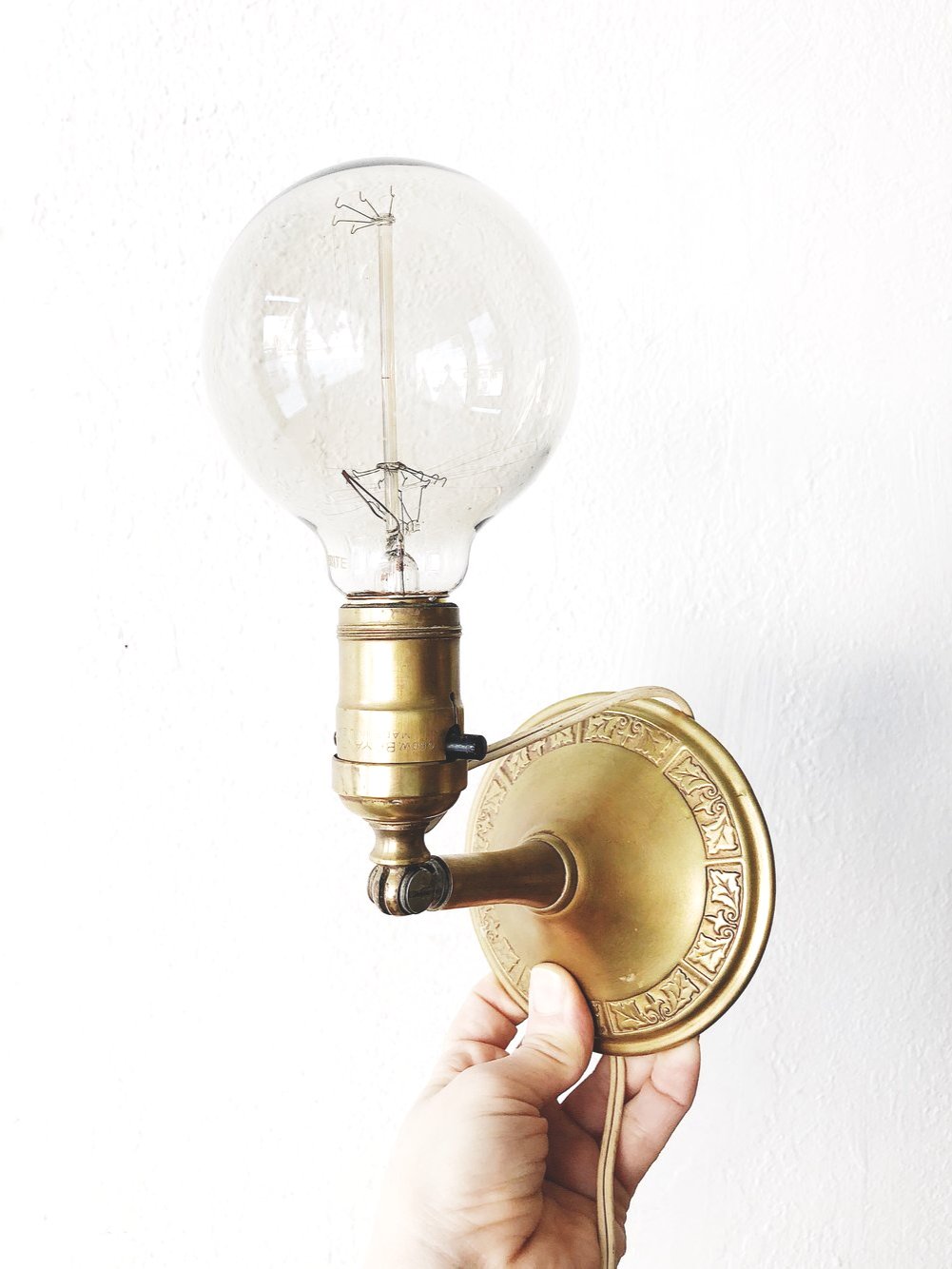 Antique Geist Brass Sconce