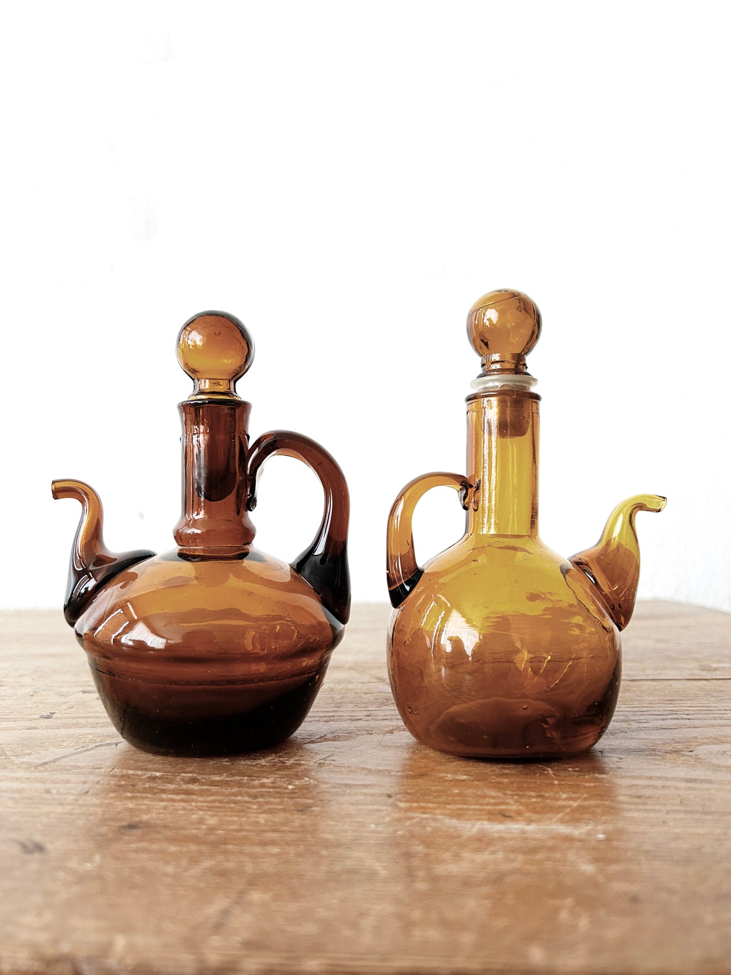 Vintage Amber Glass Cruet