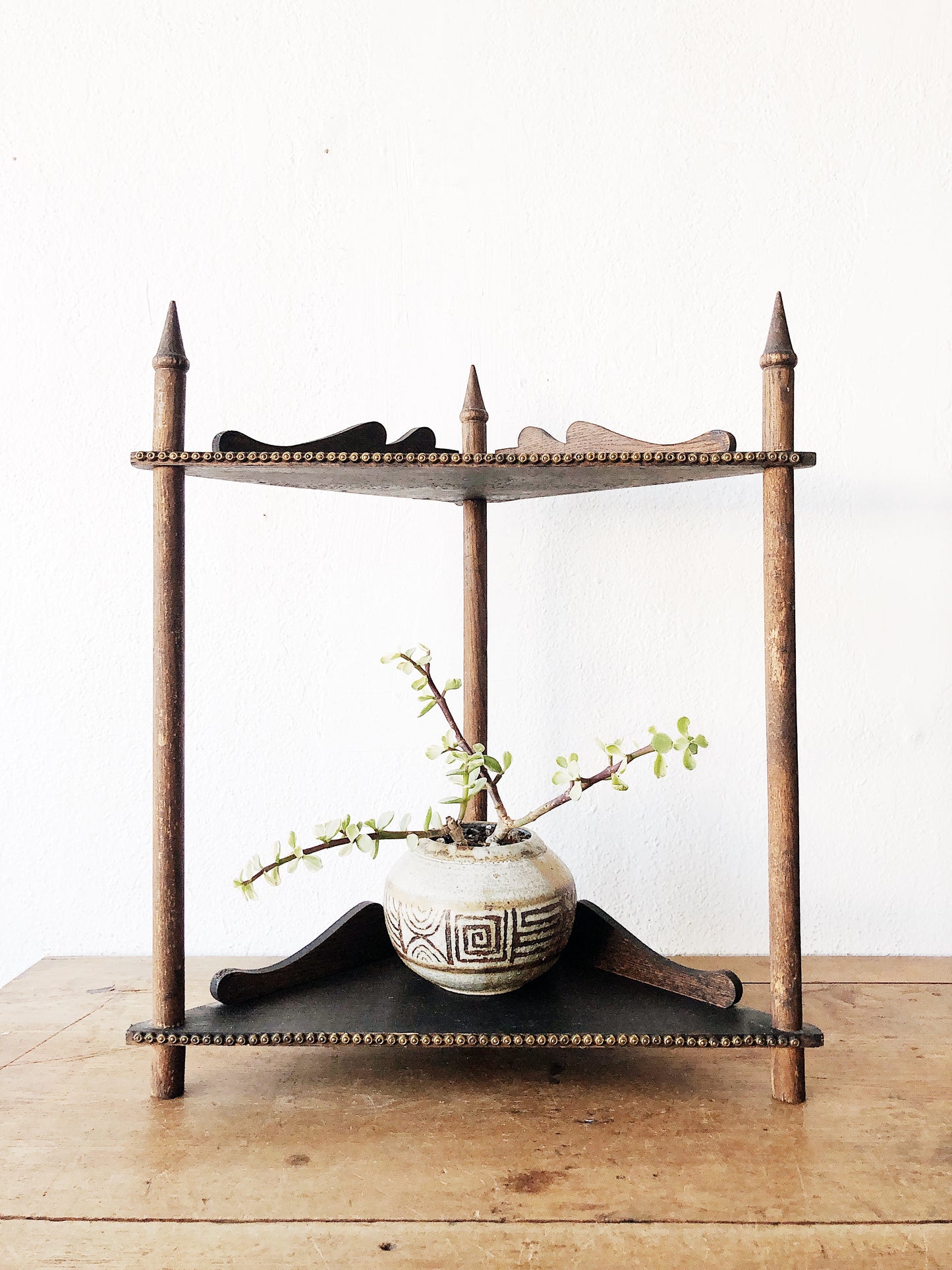Antique Victorian Wood Corner Shelf