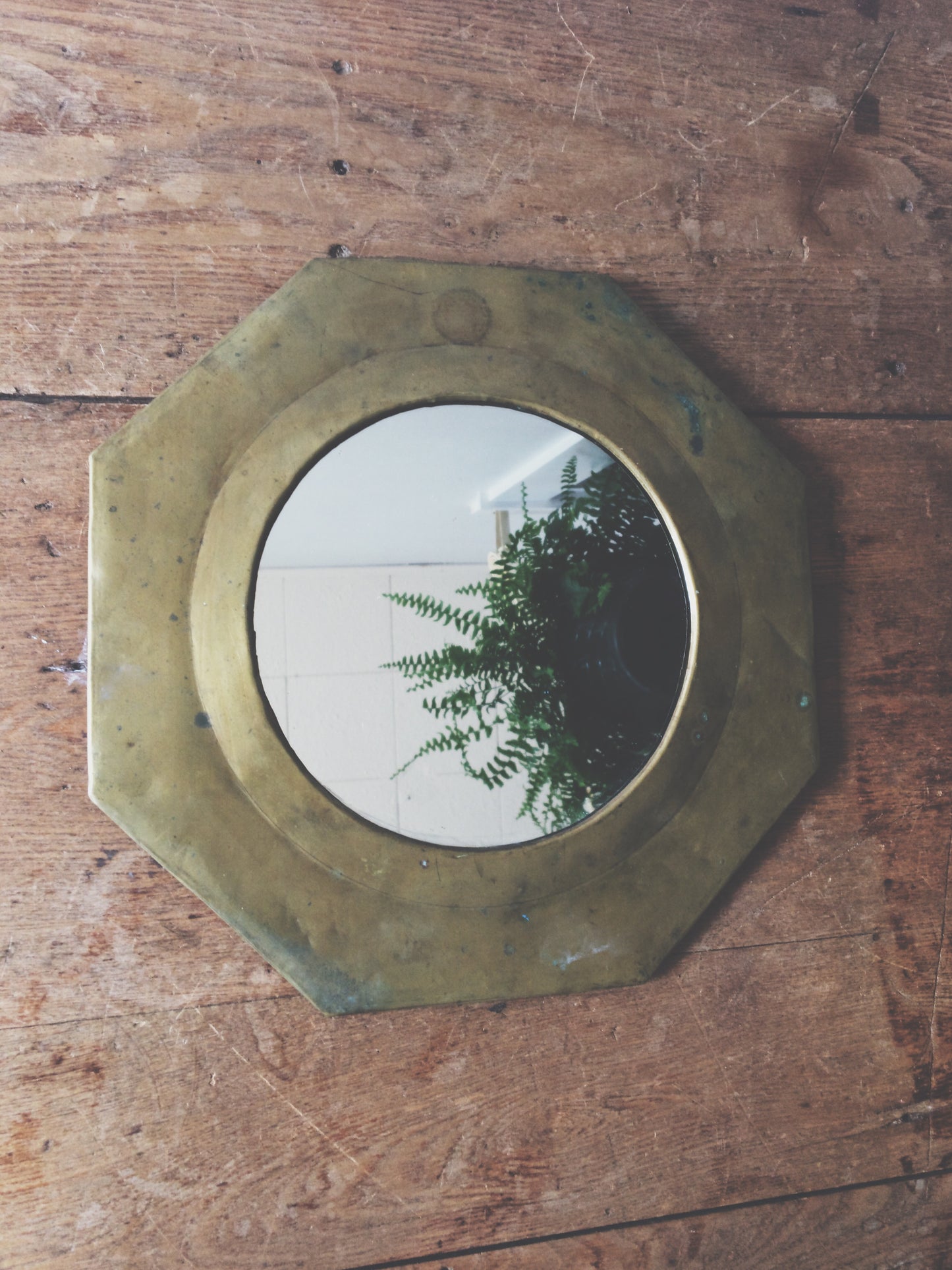 Vintage Brass Mirror