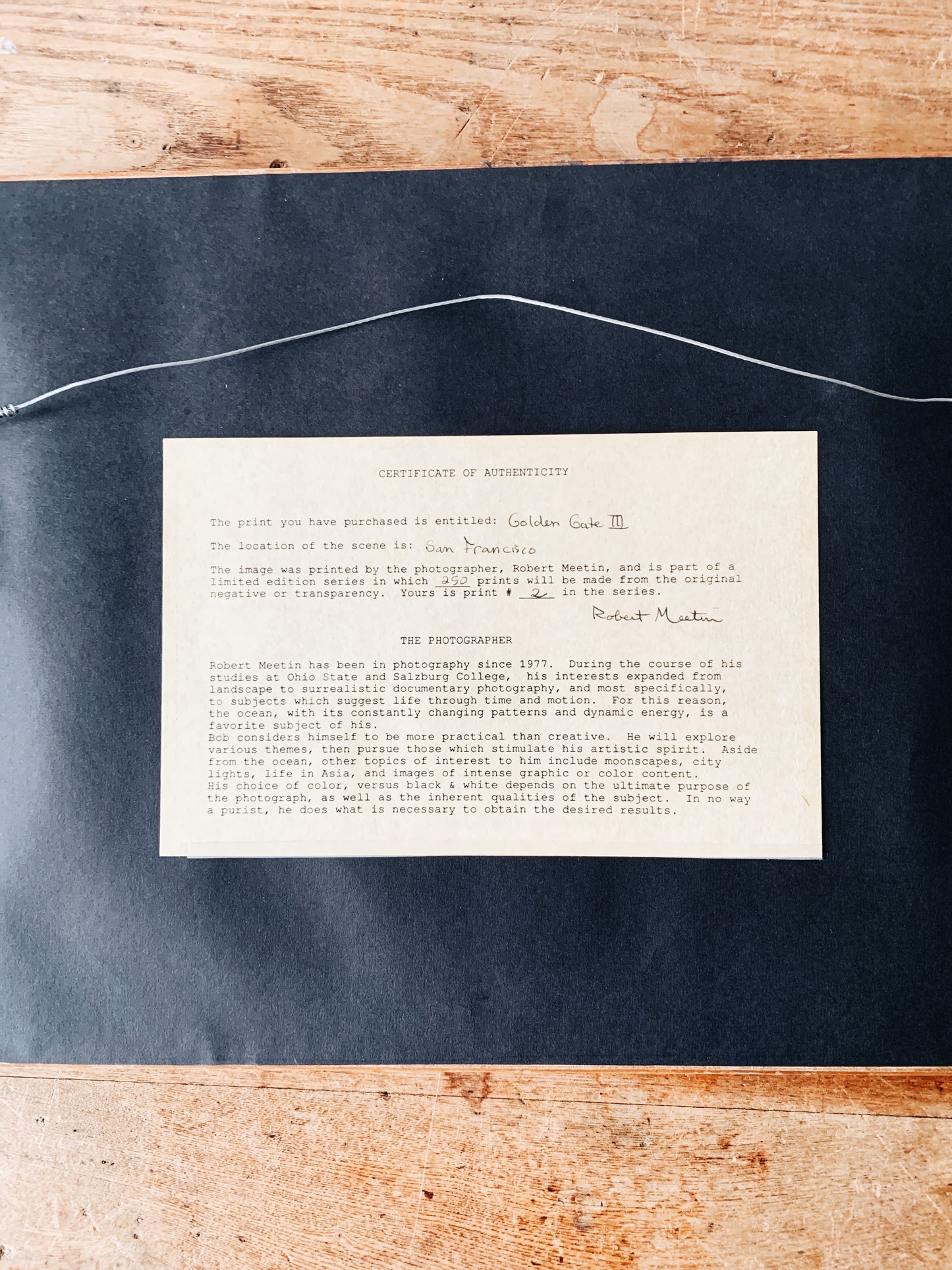 Vintage Golden Gate Framed Film Photograph